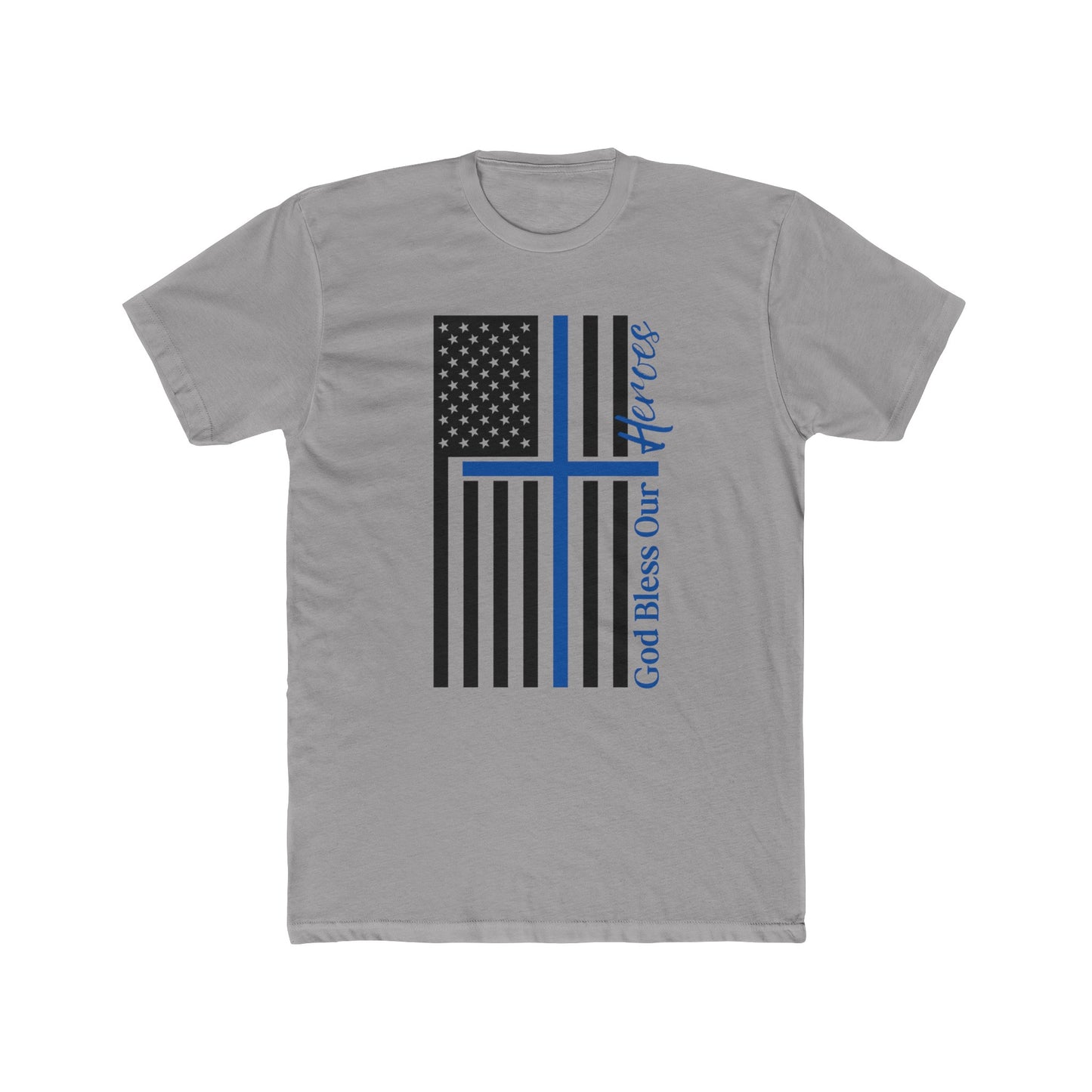 God Bless Our Police Heroes Cotton Crew Tee