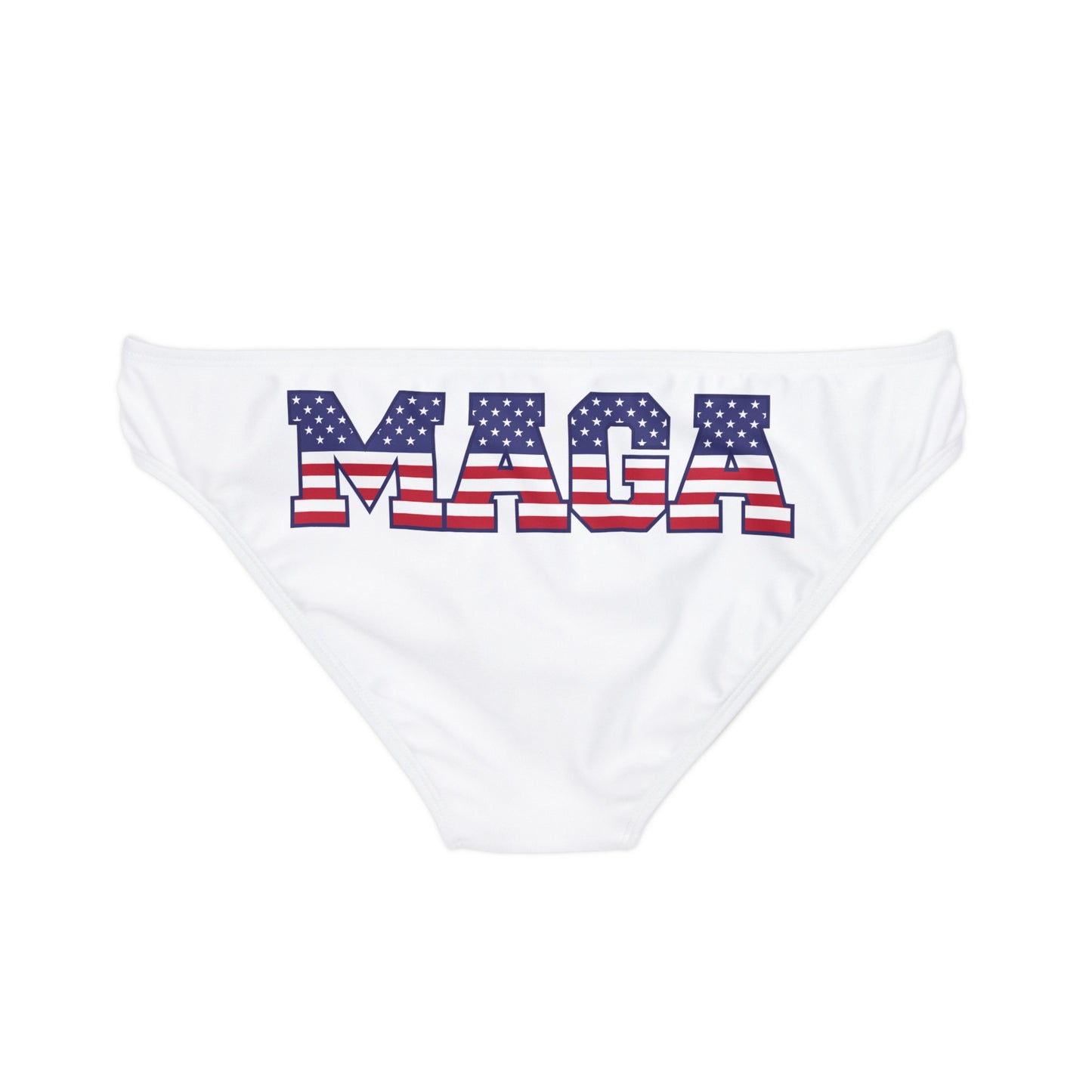 MAGA White Loop Tie Side Bikini Bottom