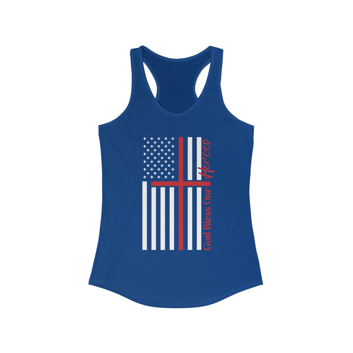 God Bless Our Firefighter Heroes Women's Ideal Racerback Tank