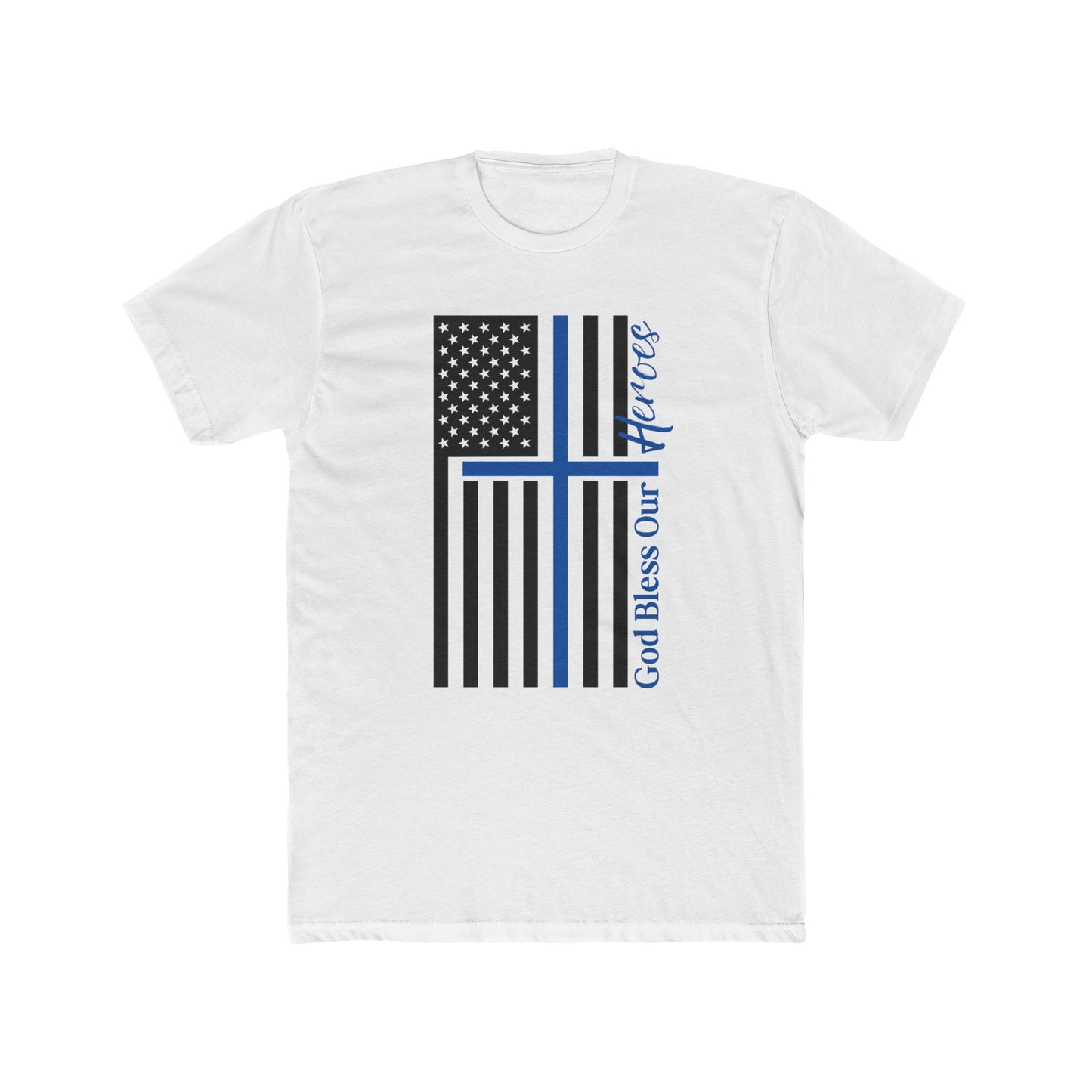 God Bless Our Police Heroes Cotton Crew Tee