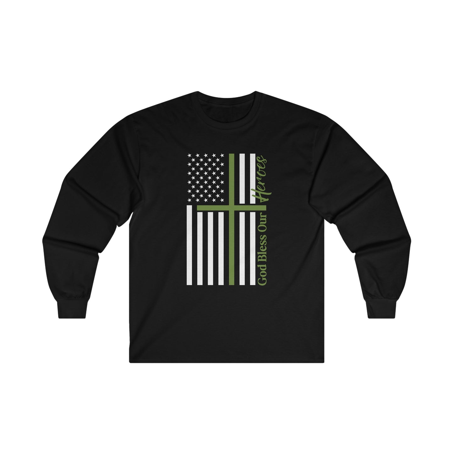 God Bless Our Military Heroes Unisex Ultra Cotton Long Sleeve Tee