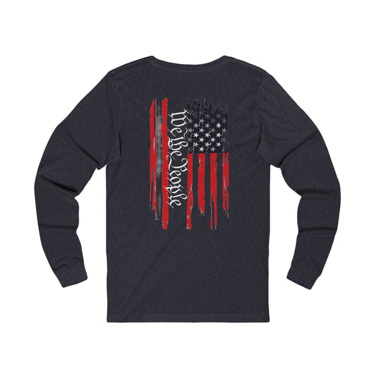 We The People 1776 Distressed American Flag Unisex Jersey Long Sleeve Tee