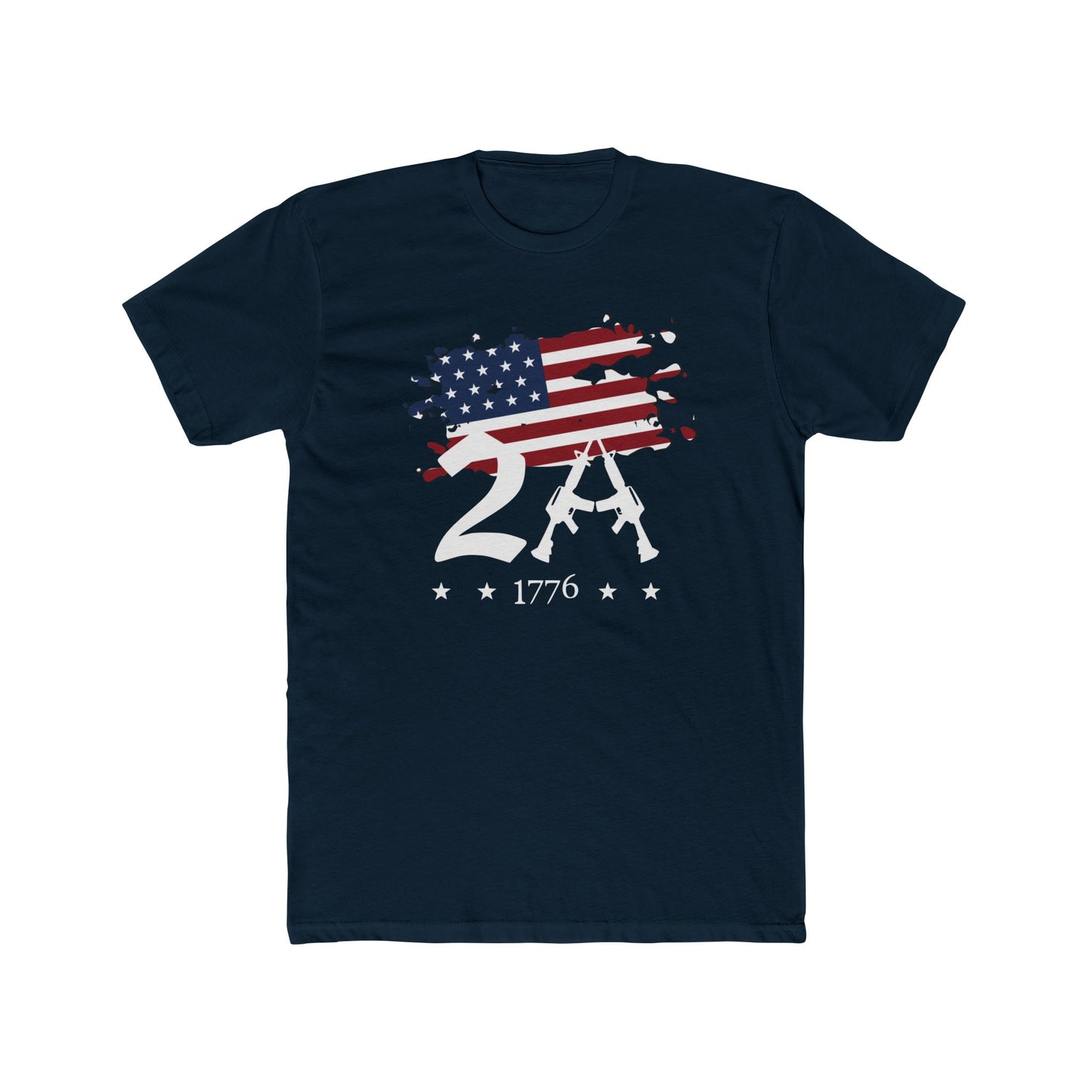 2A 2nd Amendment 1776 Cotton Crew Tee