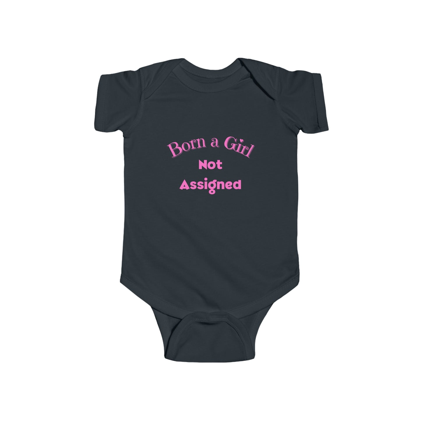 Born A Girl Infant Fine Jersey Bodysuit