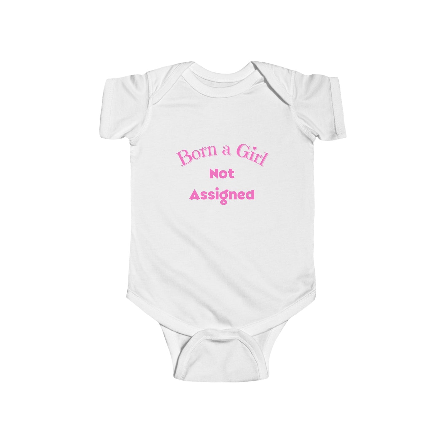 Born A Girl Infant Fine Jersey Bodysuit