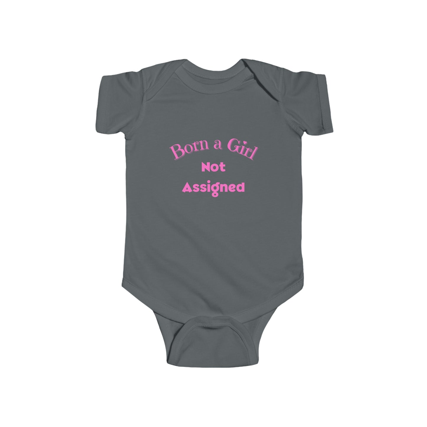 Born A Girl Infant Fine Jersey Bodysuit