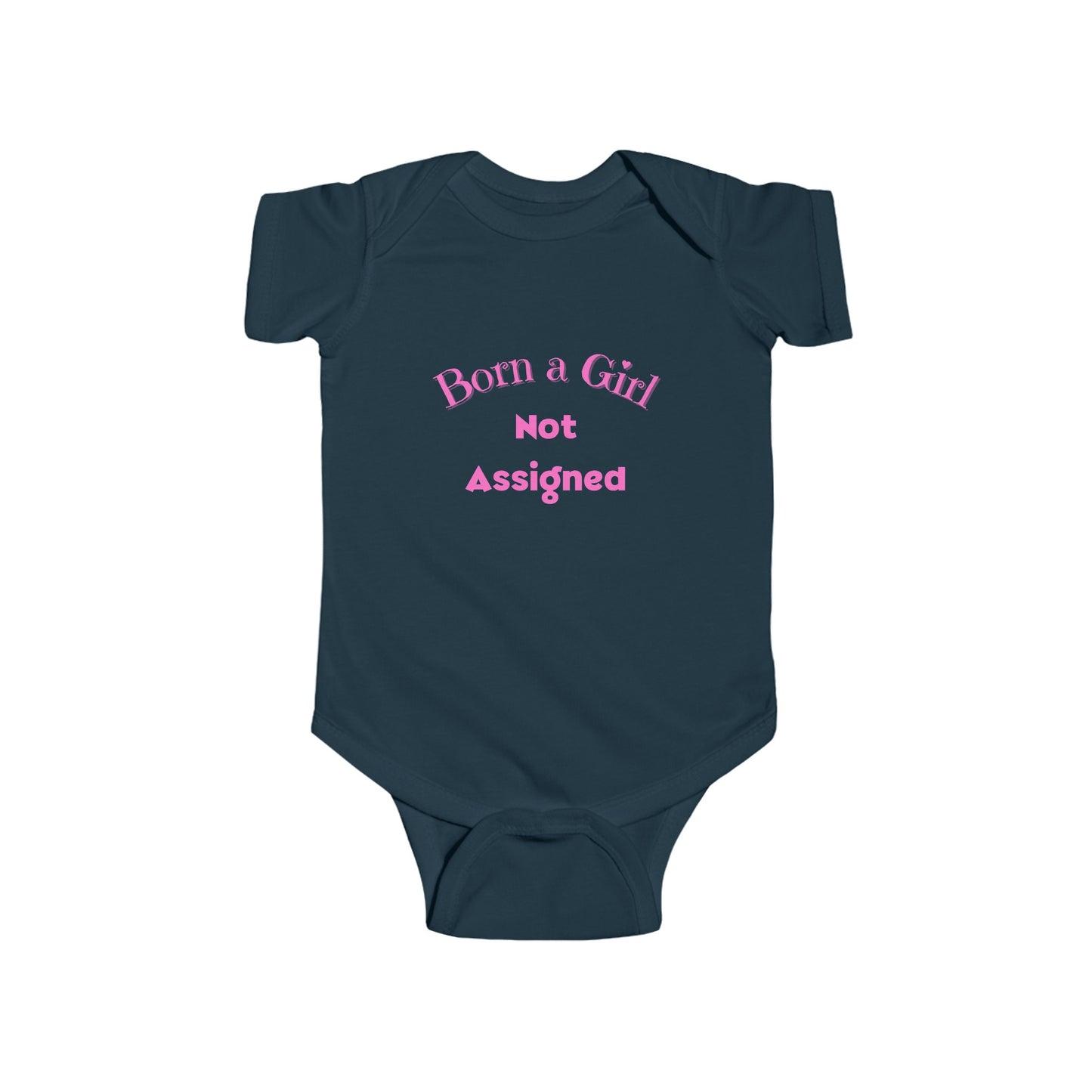 Born A Girl Infant Fine Jersey Bodysuit