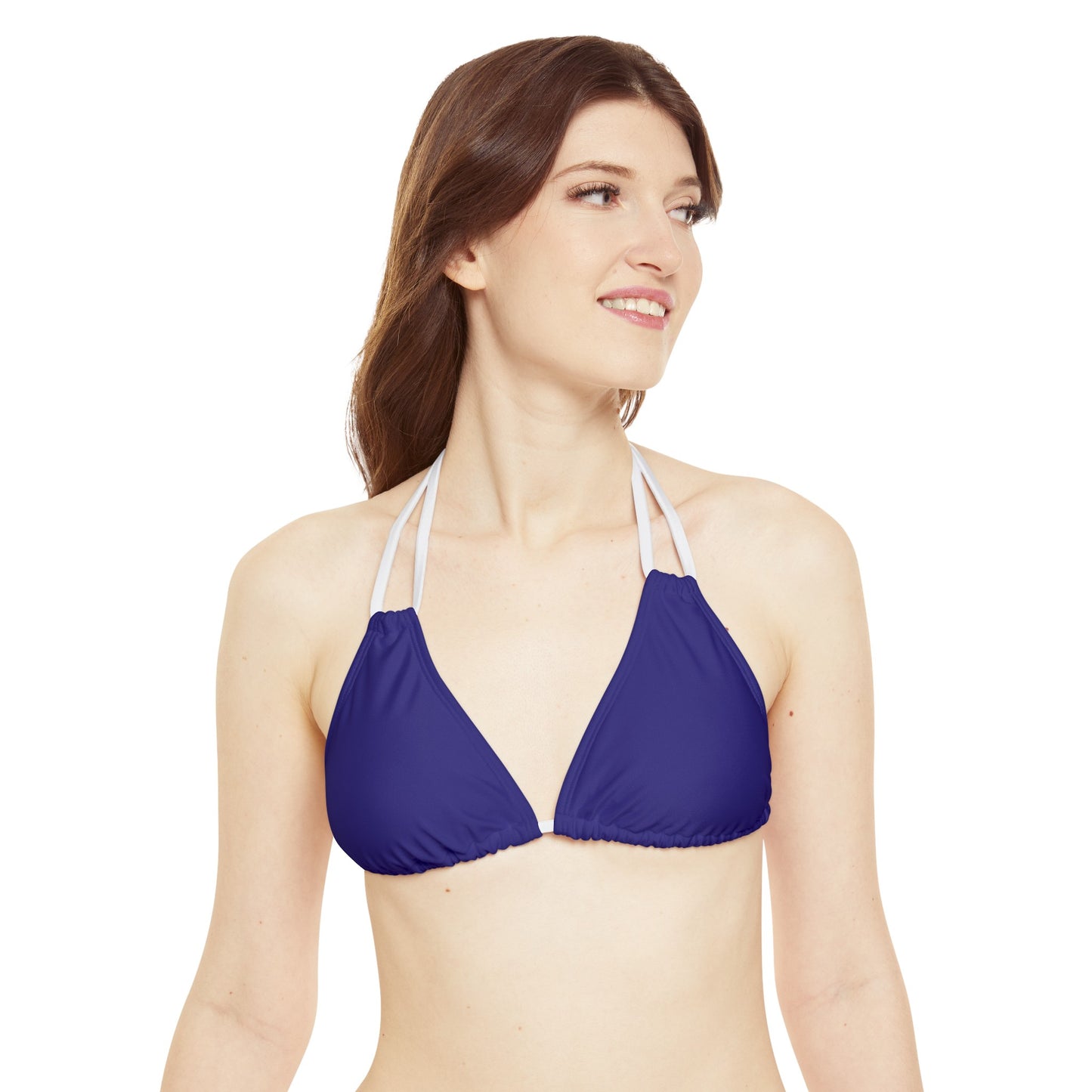 Blue Strappy Triangle Bikini Top