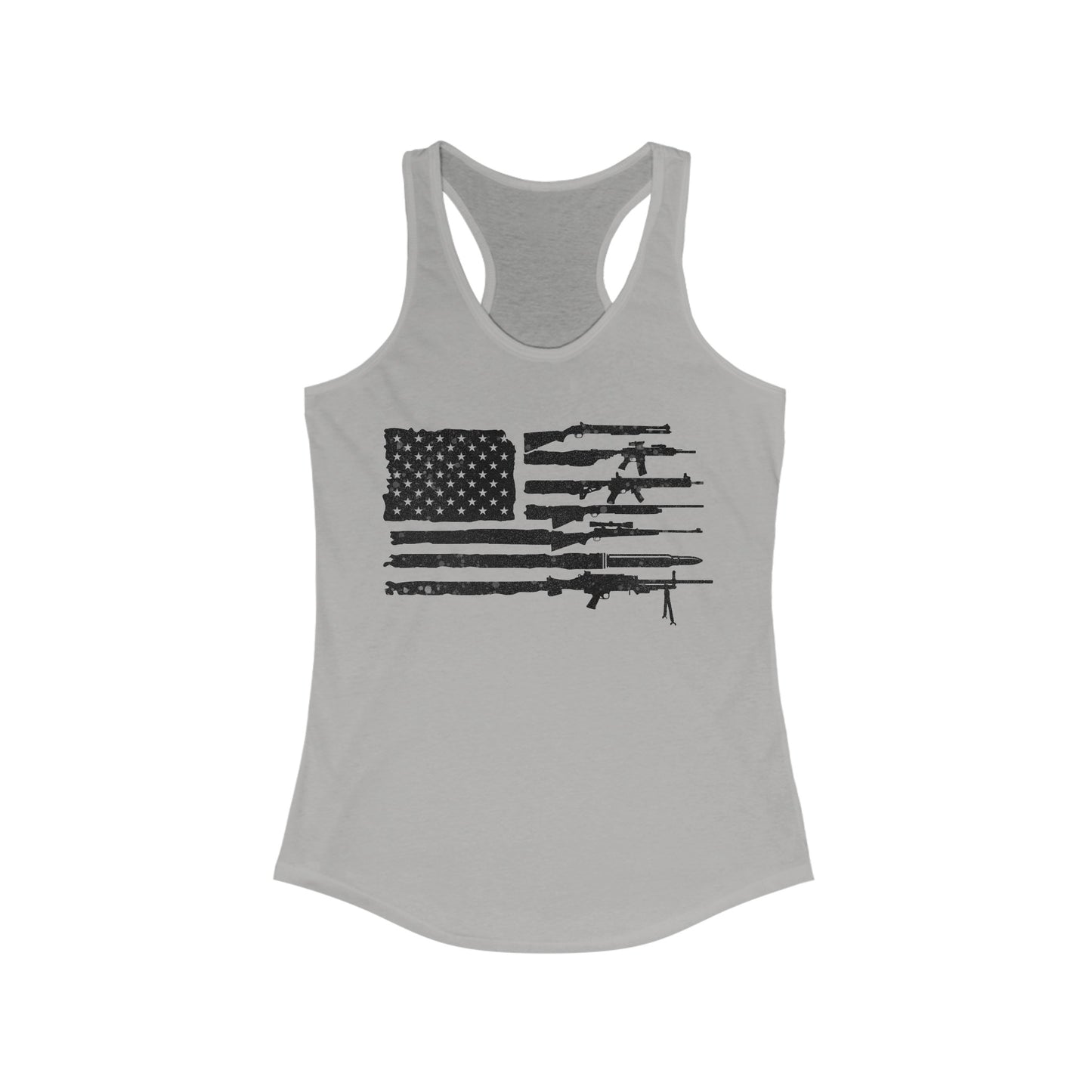 Flag of Guns, Black/White Women's Ideal Racerback Tank