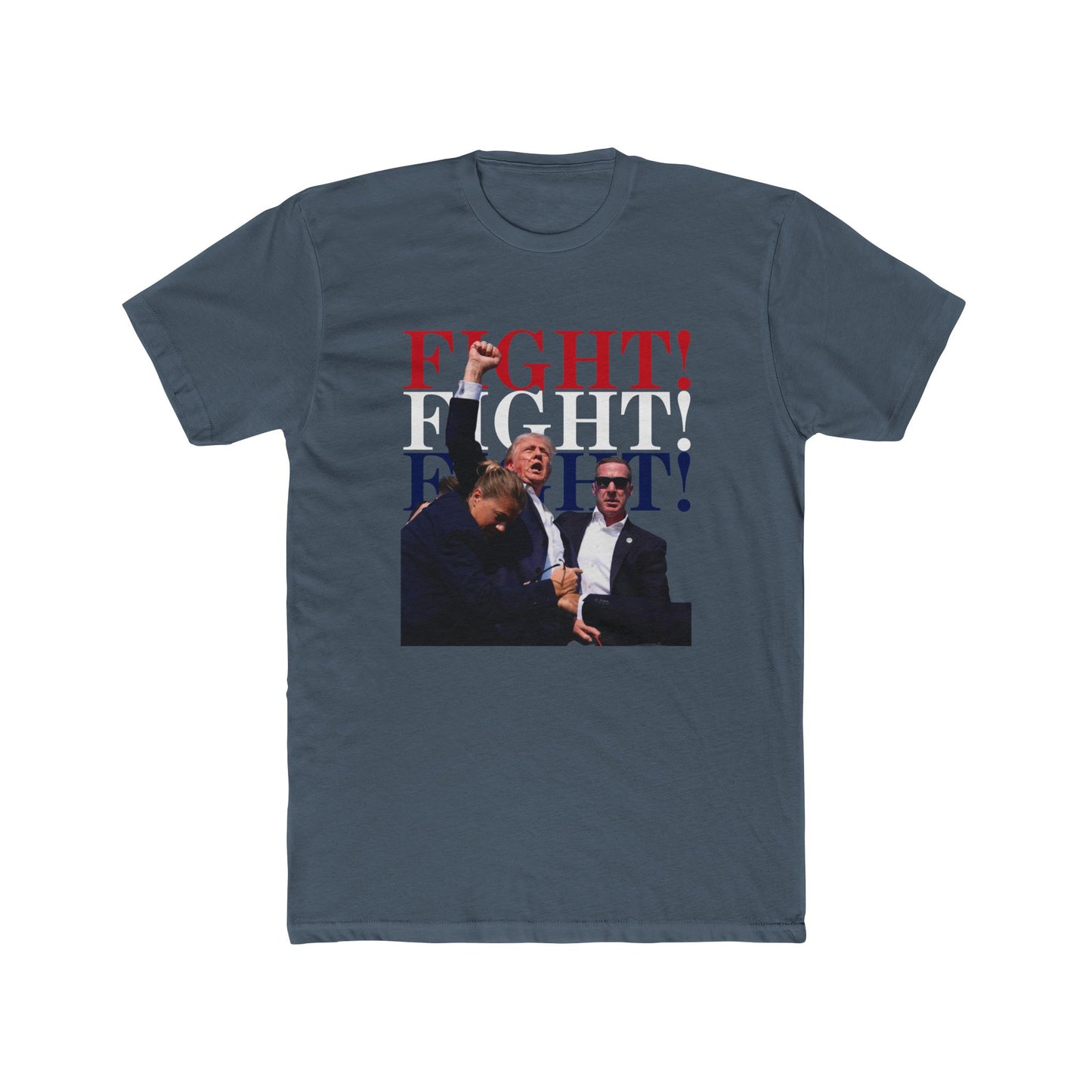 Iconic Trump Fight! Fight! Fight! Cotton Crew Tee