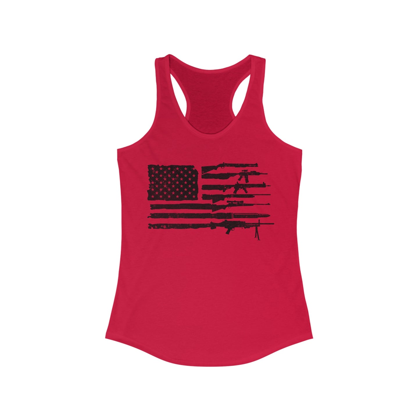 Flag of Guns, Black/White Women's Ideal Racerback Tank