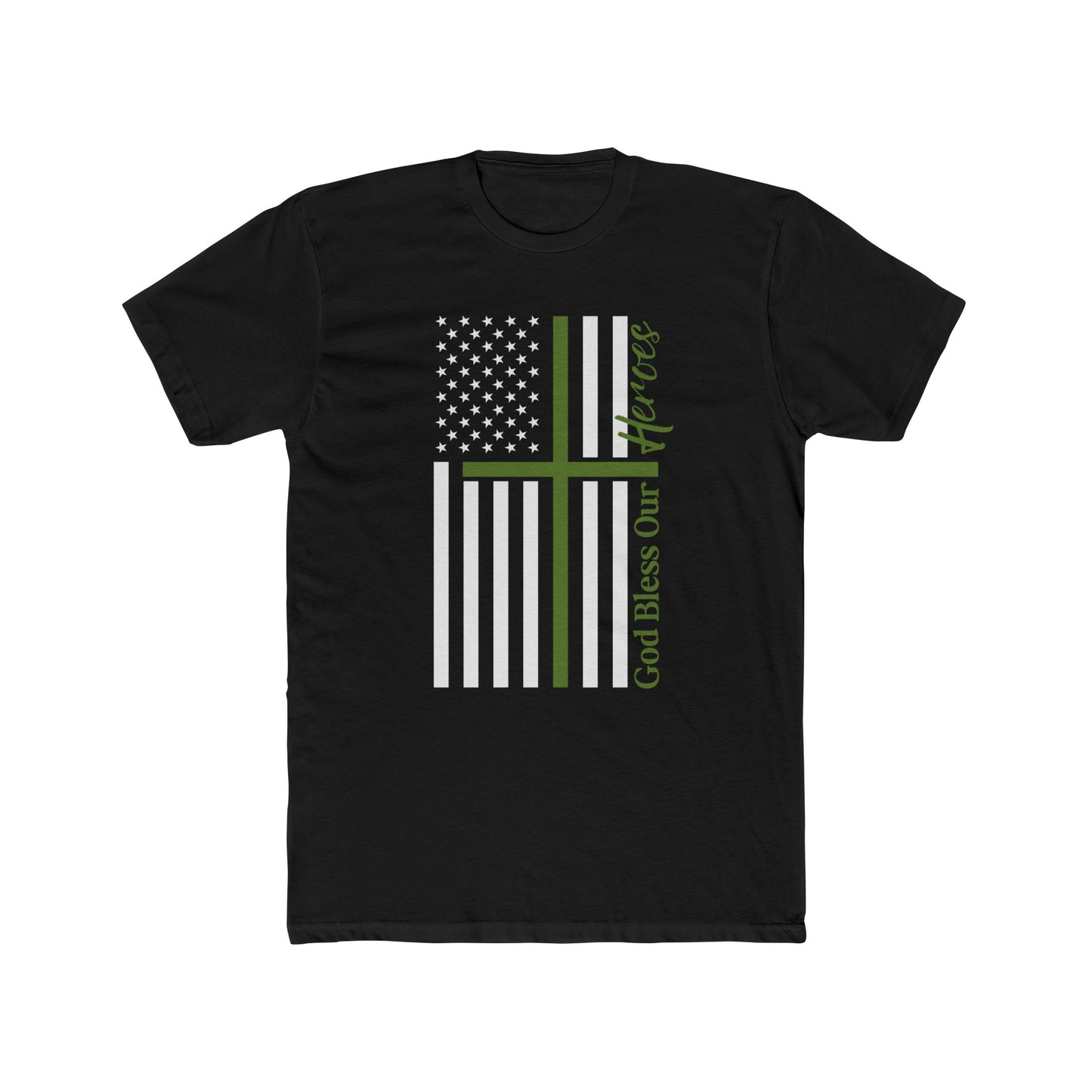 God Bless Our Military Heroes Cotton Crew Tee