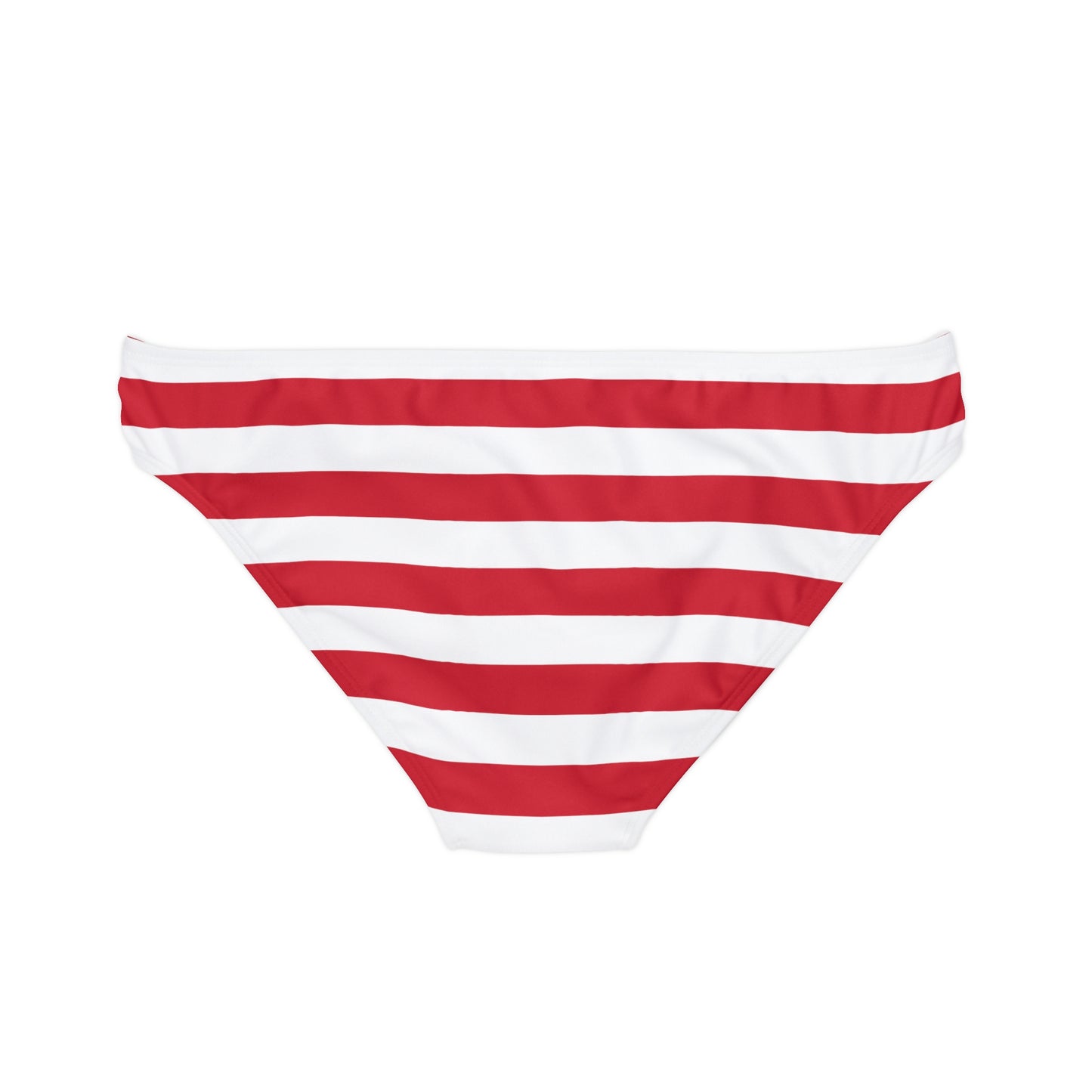 Red Striped Loop Tie Side Bikini Bottom