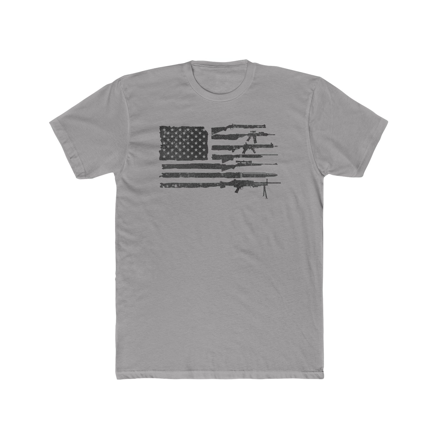 Flag of Guns, Black/White Cotton Crew Tee