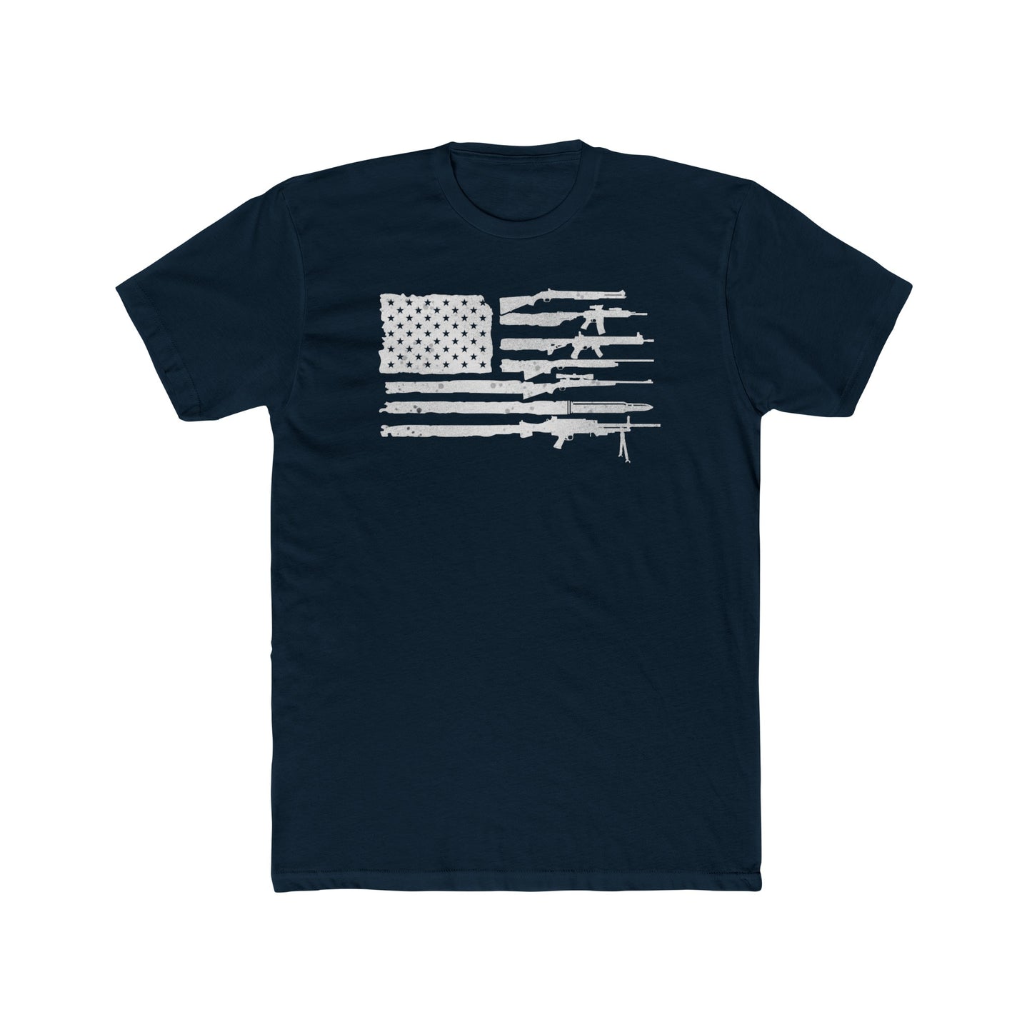 Flag of Guns, Black/White Cotton Crew Tee