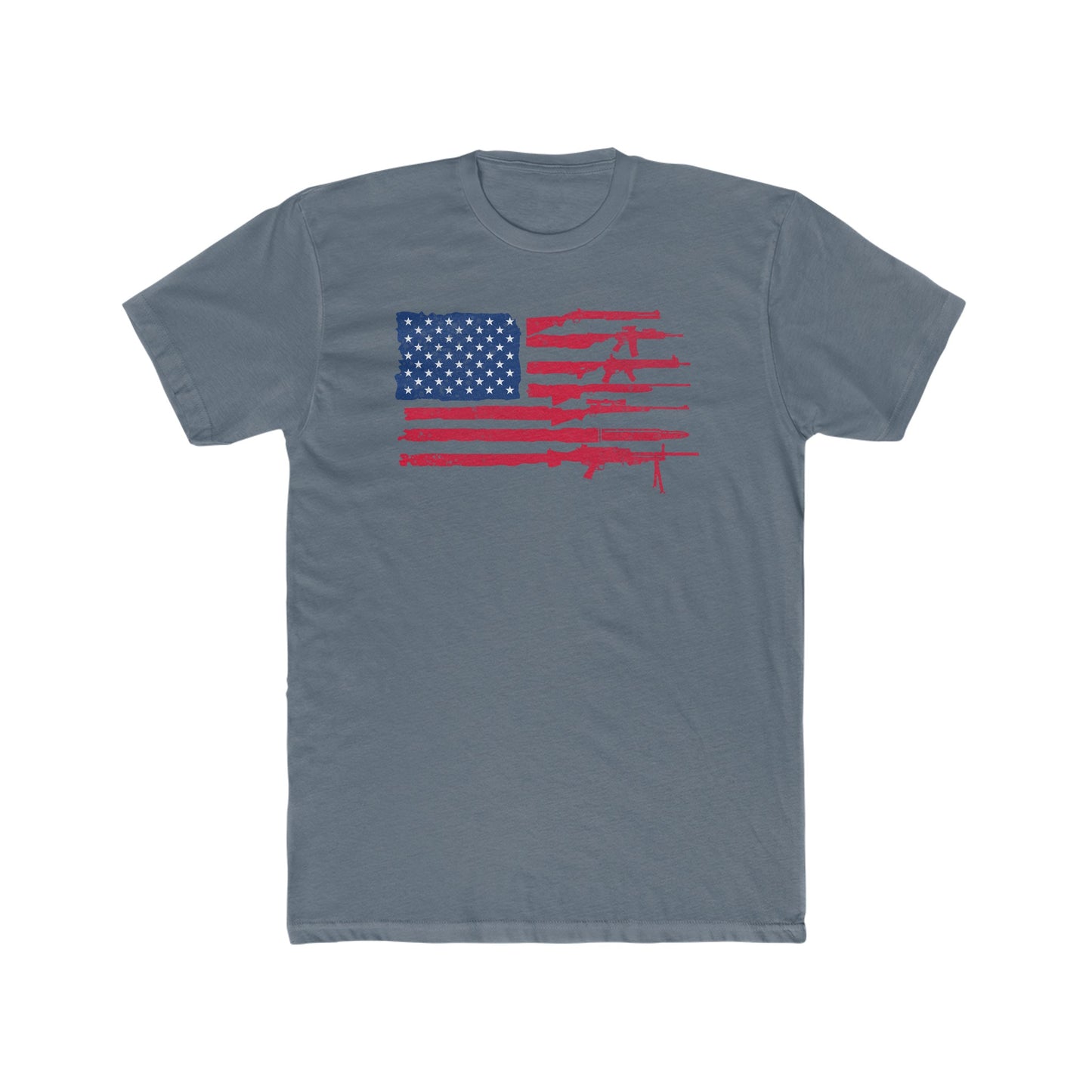 Flag of Guns, Red White & Blue Cotton Crew Tee