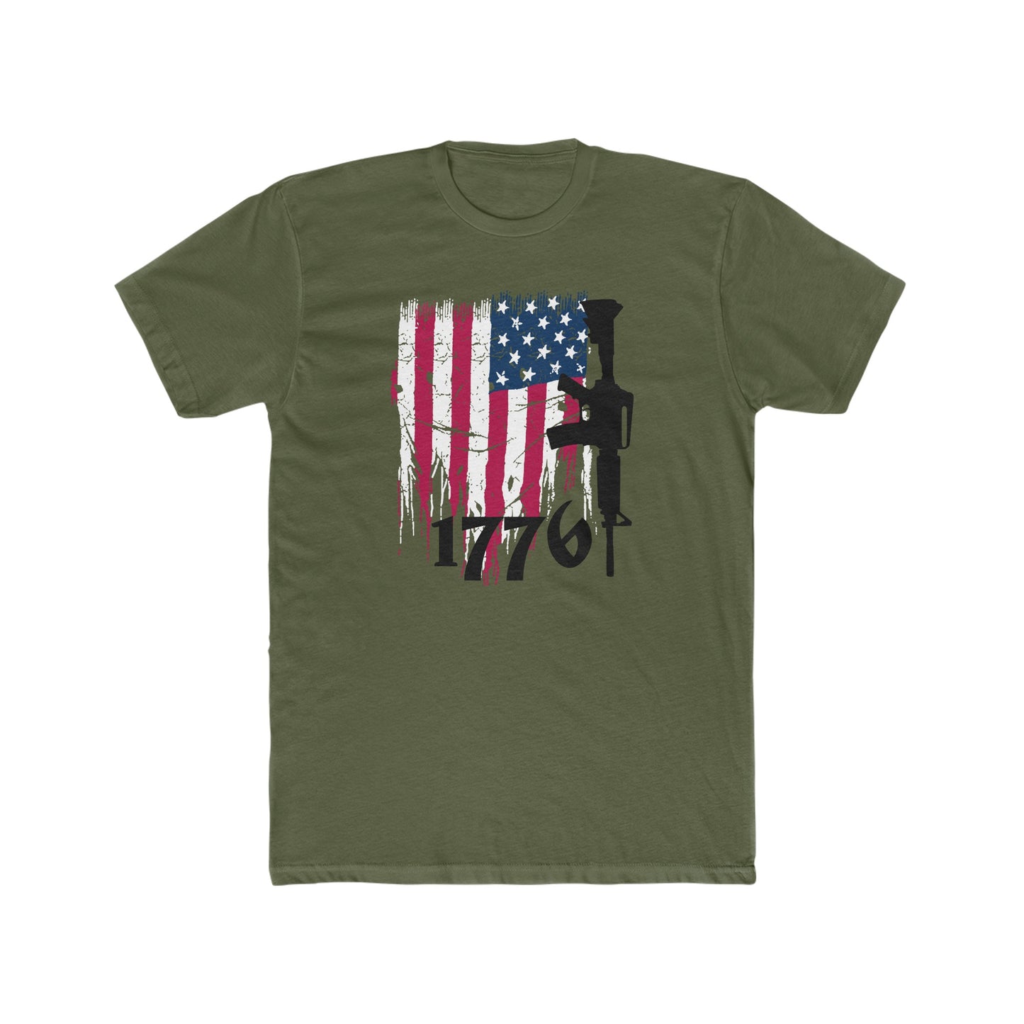 1776 US Flag Cotton Crew Tee