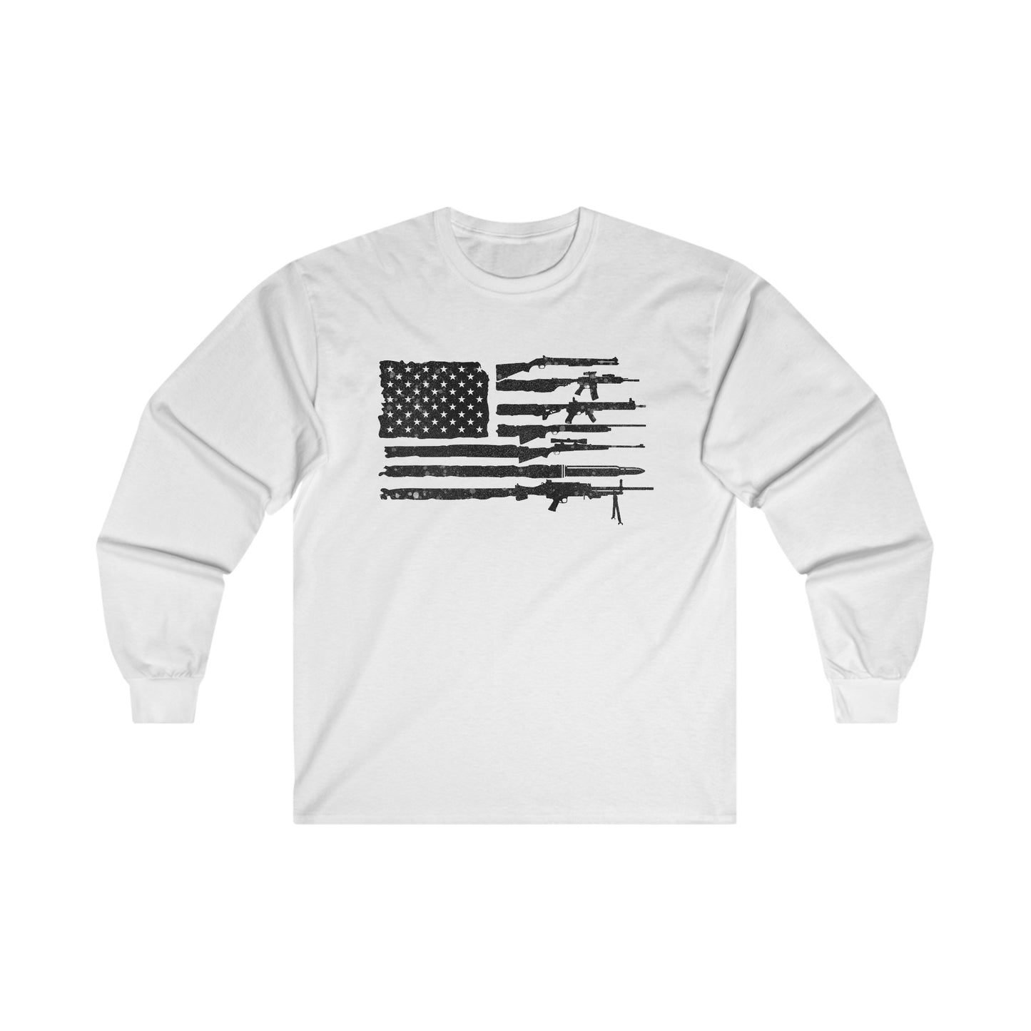 Flag of Guns, Black/White Unisex Ultra Cotton Long Sleeve Tee