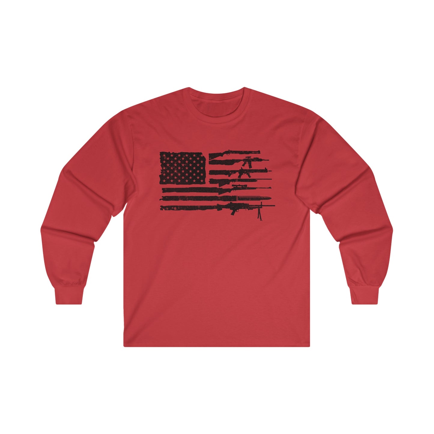 Flag of Guns, Black/White Unisex Ultra Cotton Long Sleeve Tee