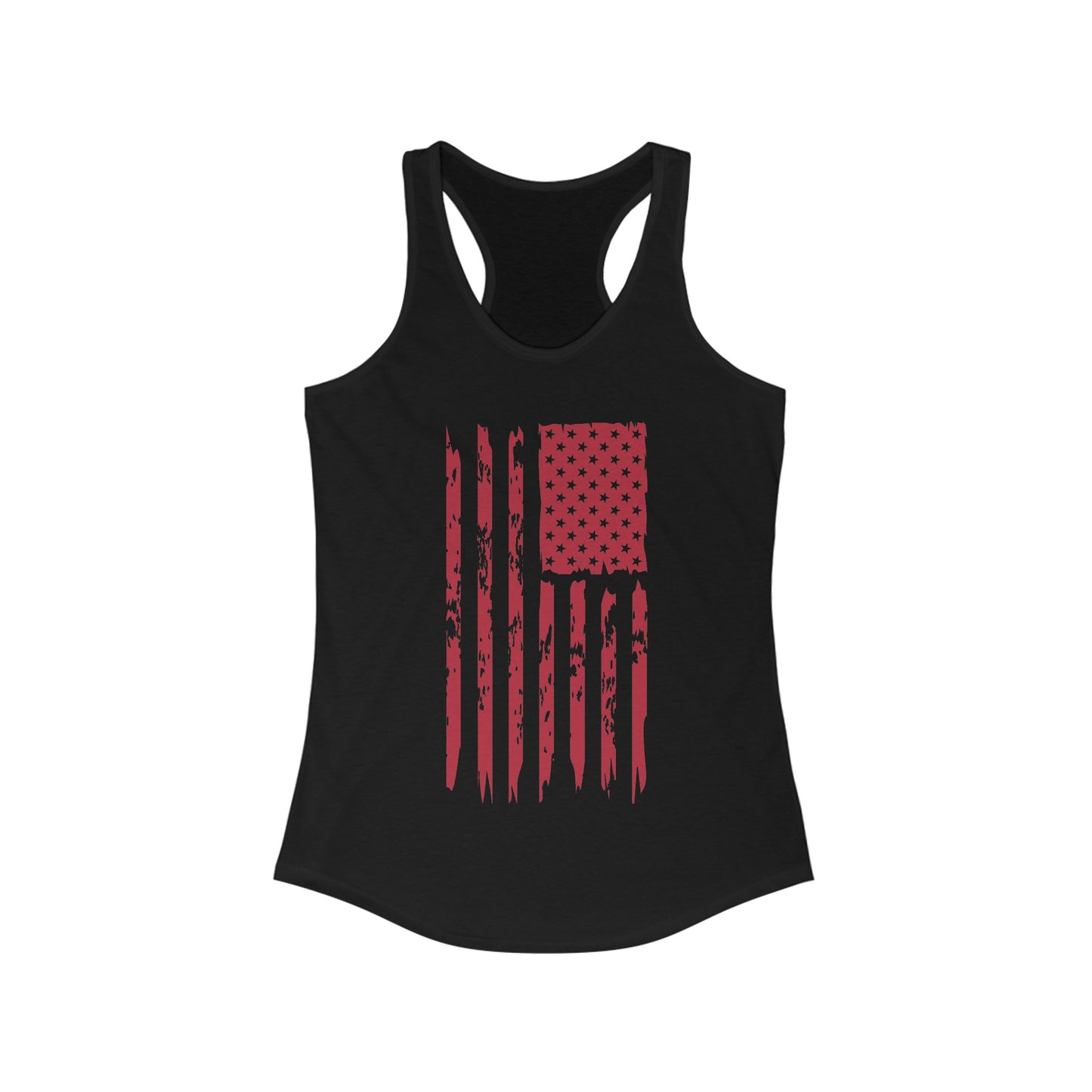 US Flag- Red Women's Ideal Racerback Tank