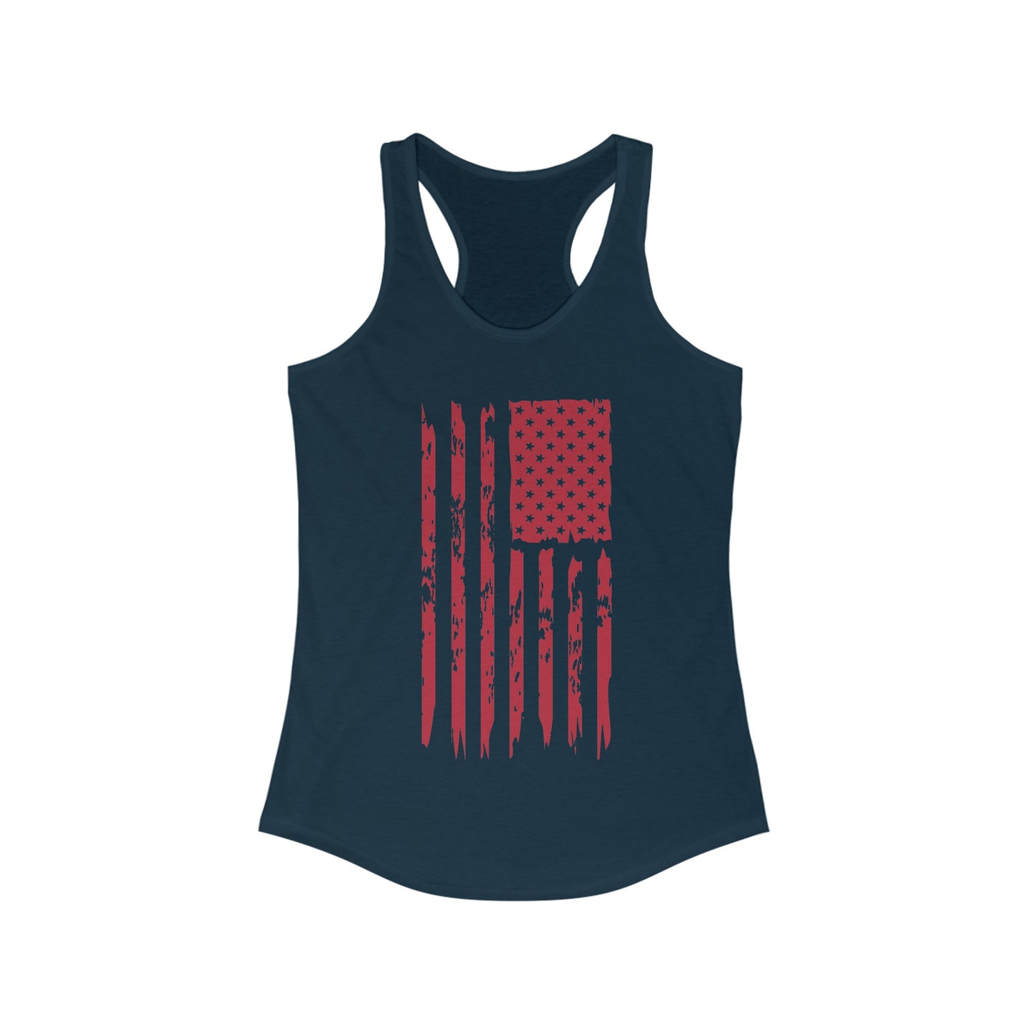 US Flag- Red Women's Ideal Racerback Tank