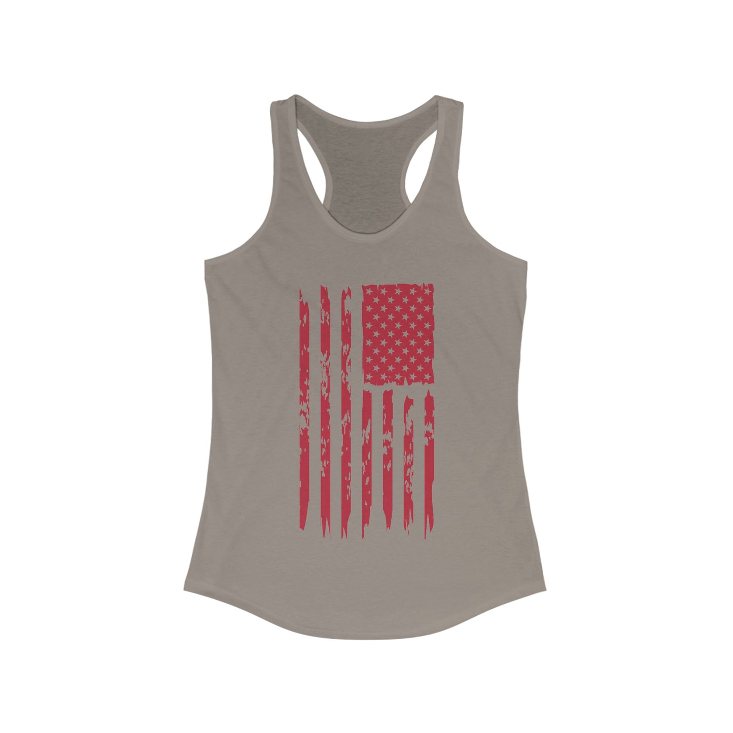 US Flag- Red Women's Ideal Racerback Tank