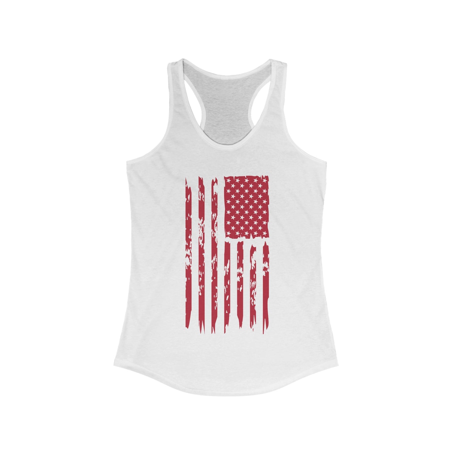 US Flag- Red Women's Ideal Racerback Tank