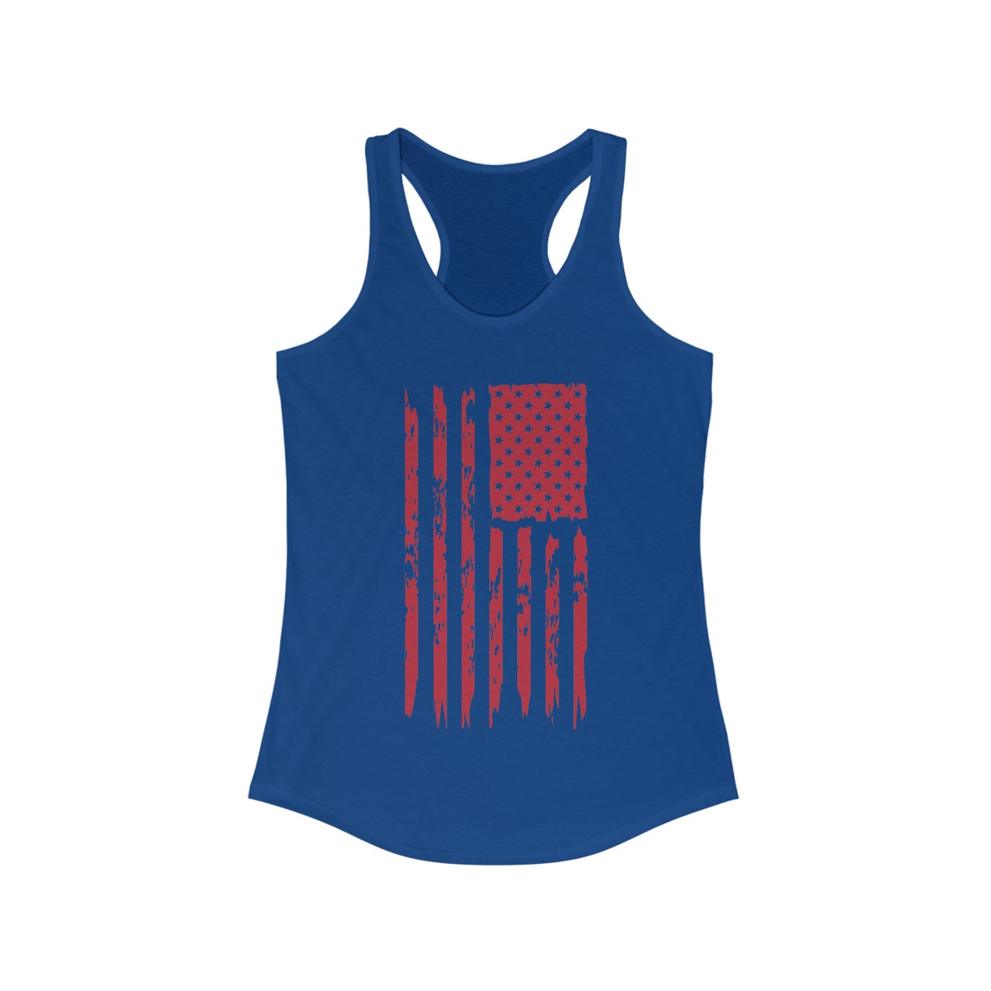 US Flag- Red Women's Ideal Racerback Tank