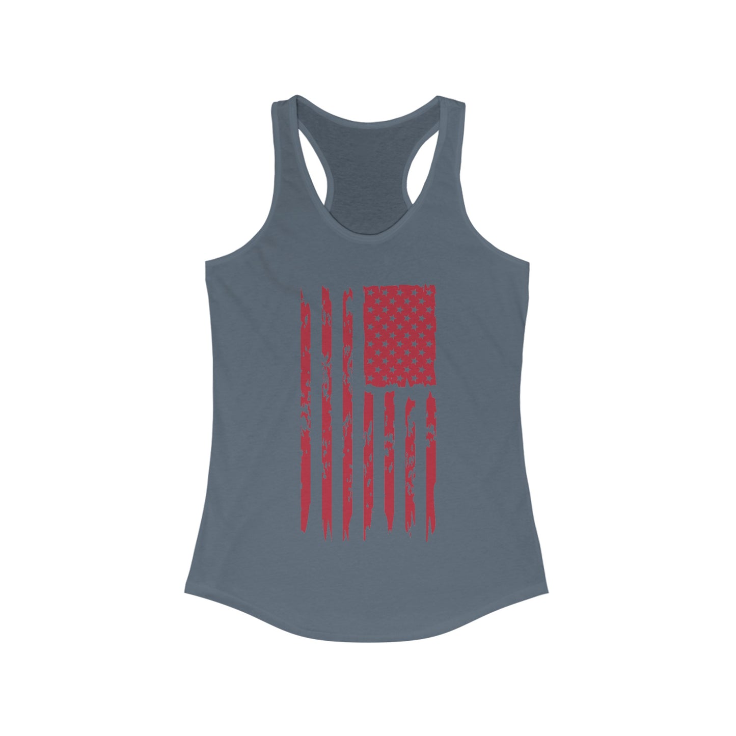 US Flag- Red Women's Ideal Racerback Tank