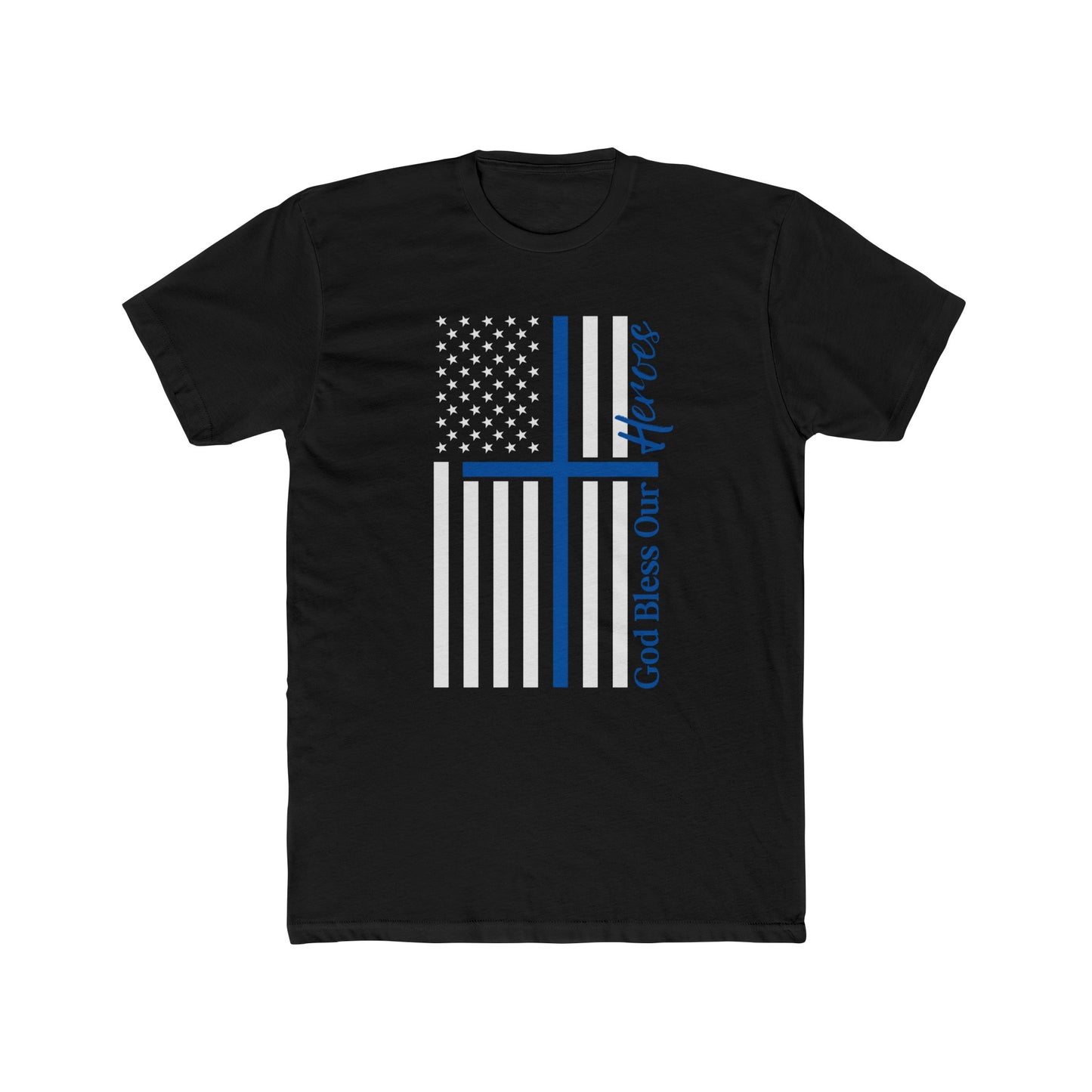 God Bless Our Police Heroes Cotton Crew Tee