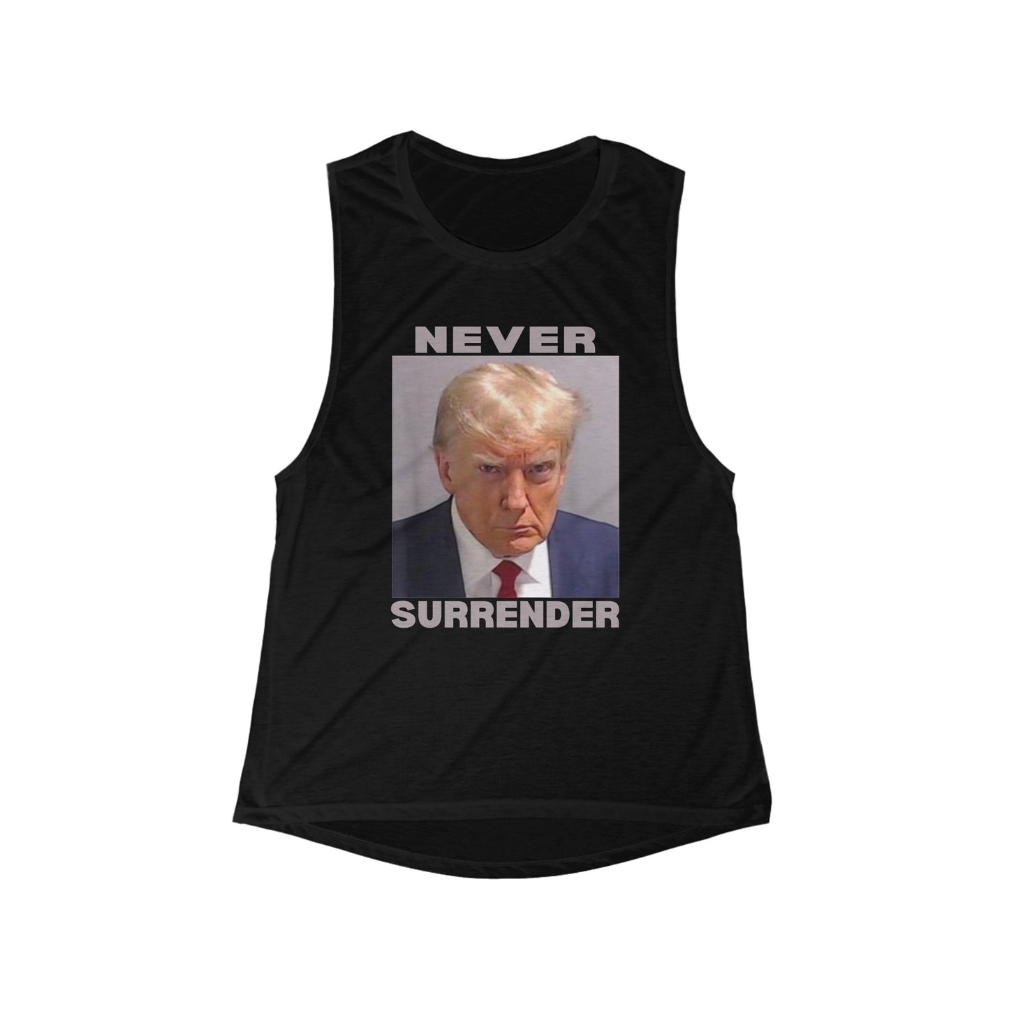 Trump Never Surrender Women's Flowy Scoop Muscle Tank