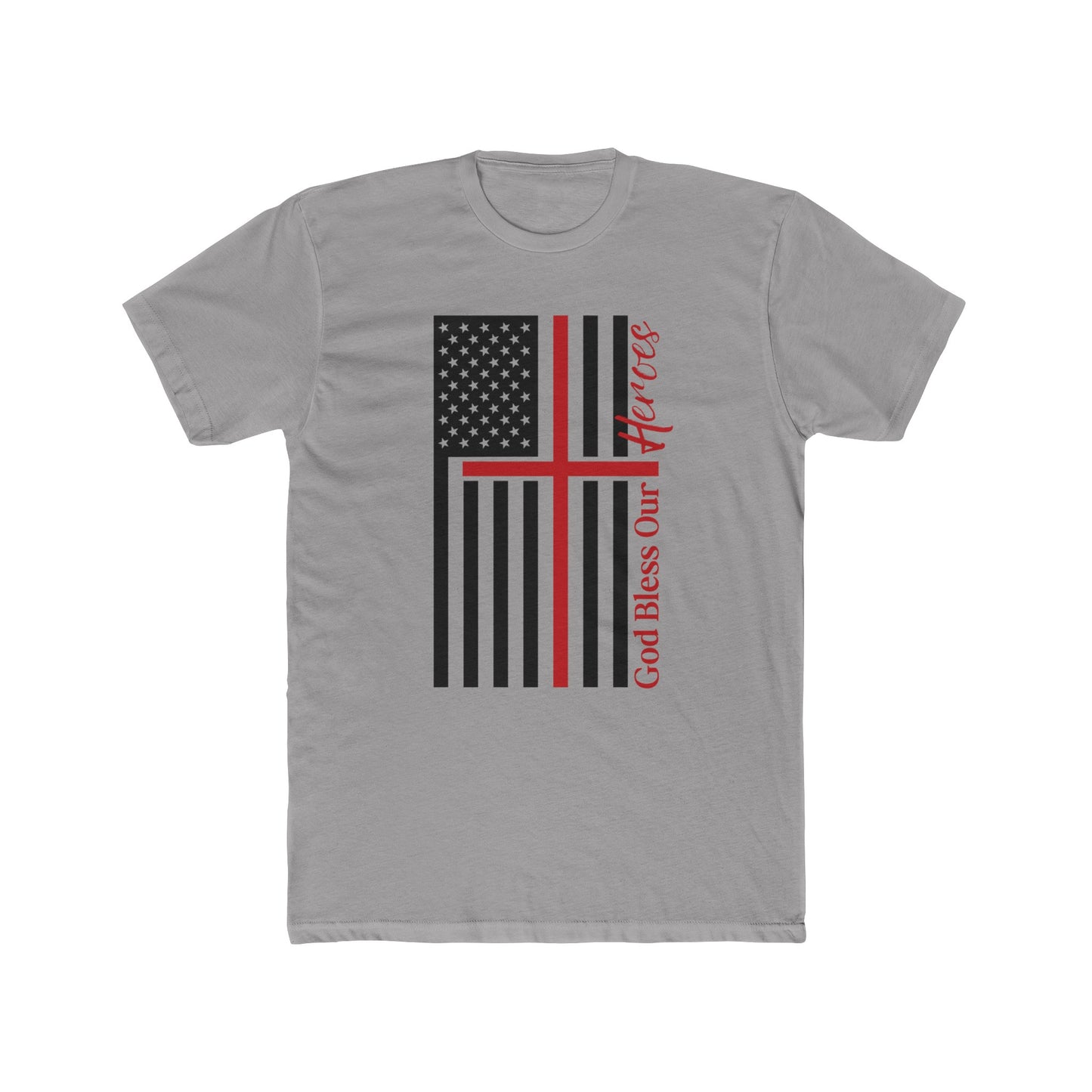 God Bless Our Firefighter Heroes Cotton Crew Tee