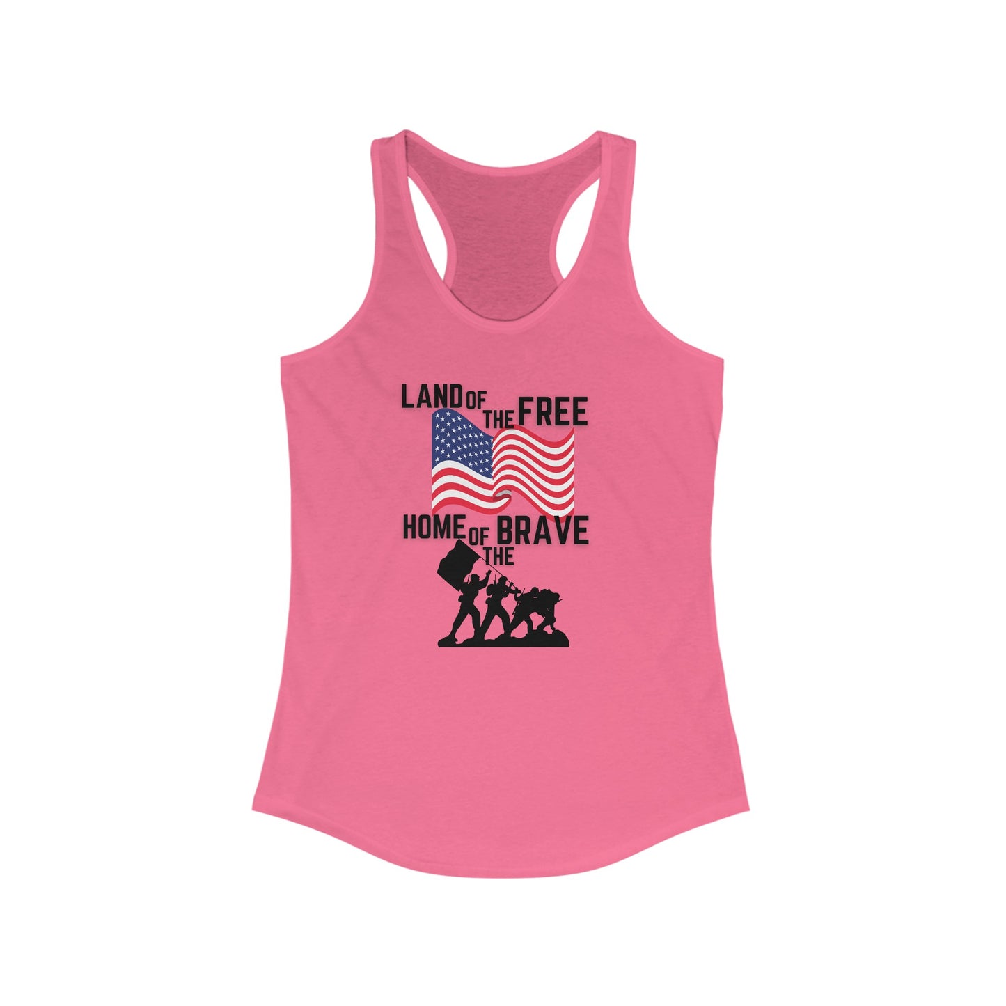 Land of the Free, Home of the Brave Women's Ideal Racerback Tank