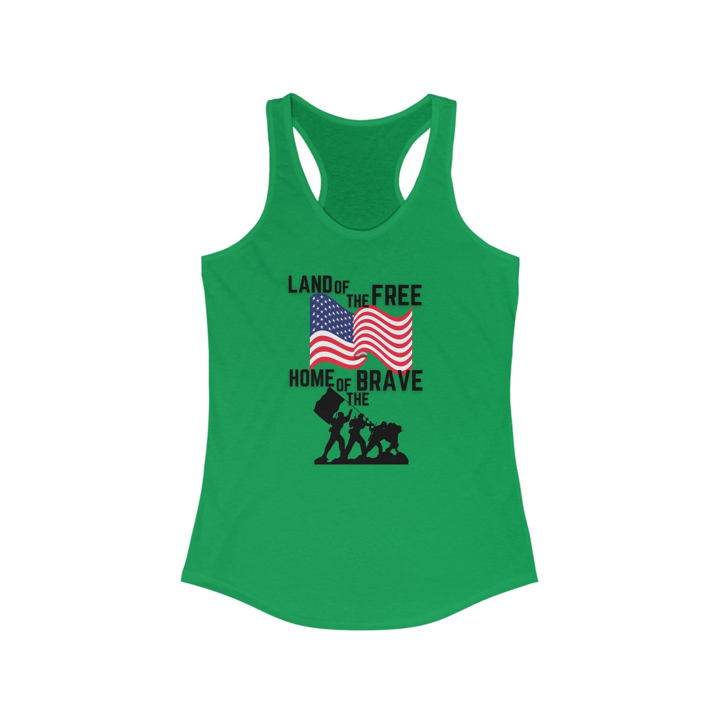 Land of the Free, Home of the Brave Women's Ideal Racerback Tank