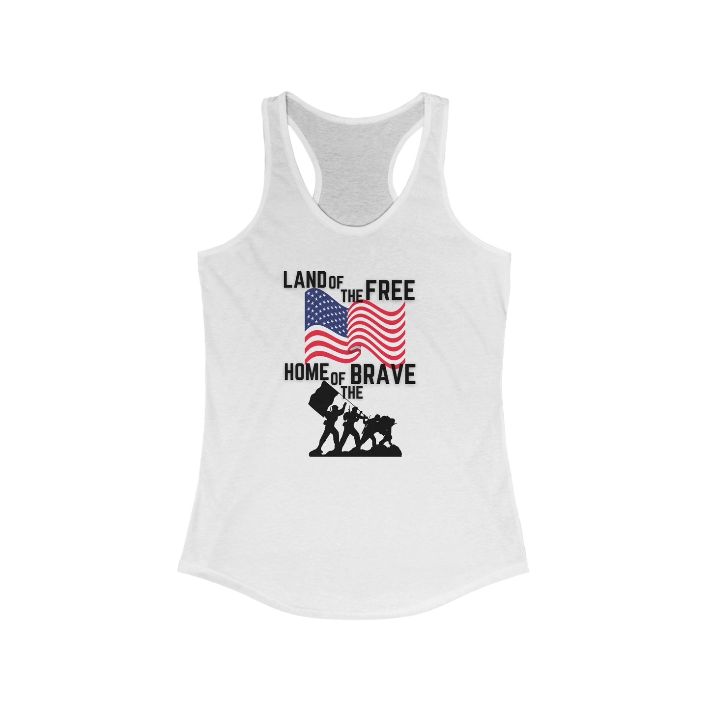 Land of the Free, Home of the Brave Women's Ideal Racerback Tank