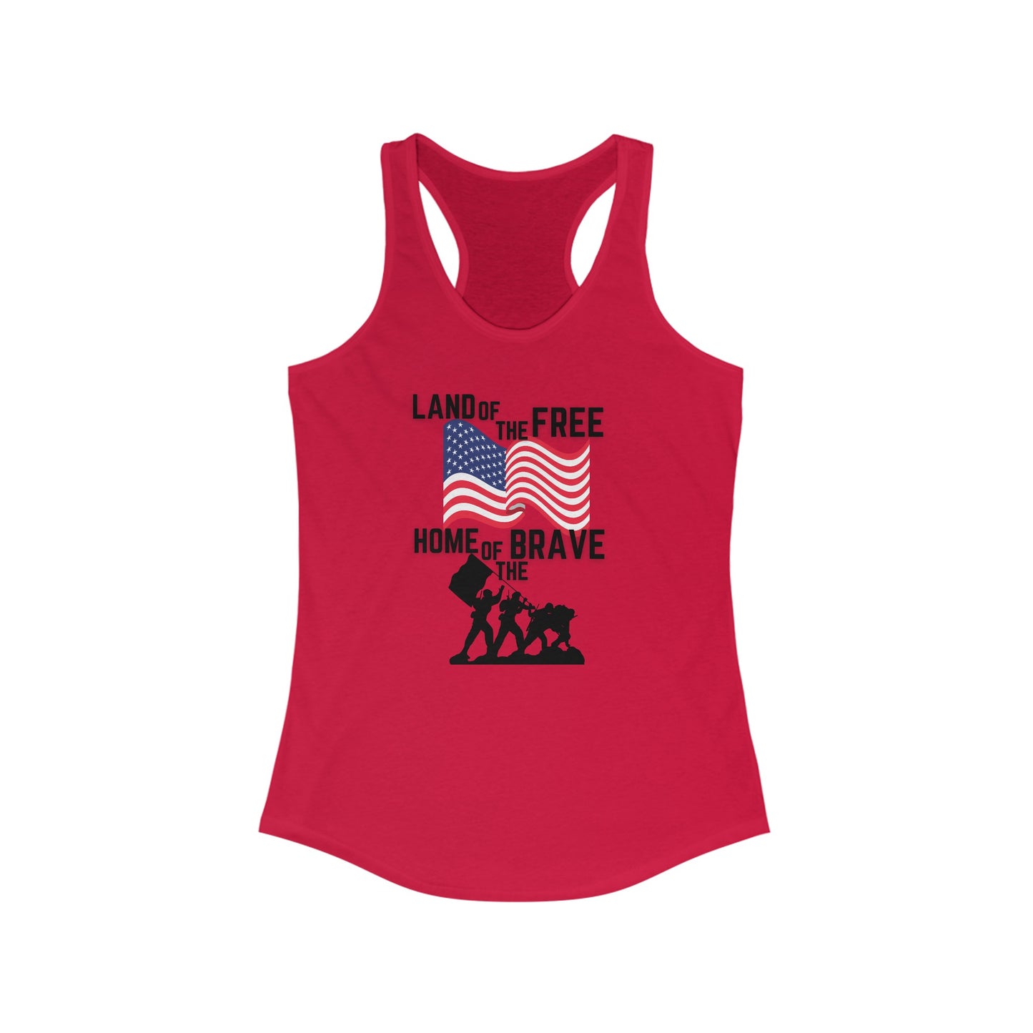 Land of the Free, Home of the Brave Women's Ideal Racerback Tank