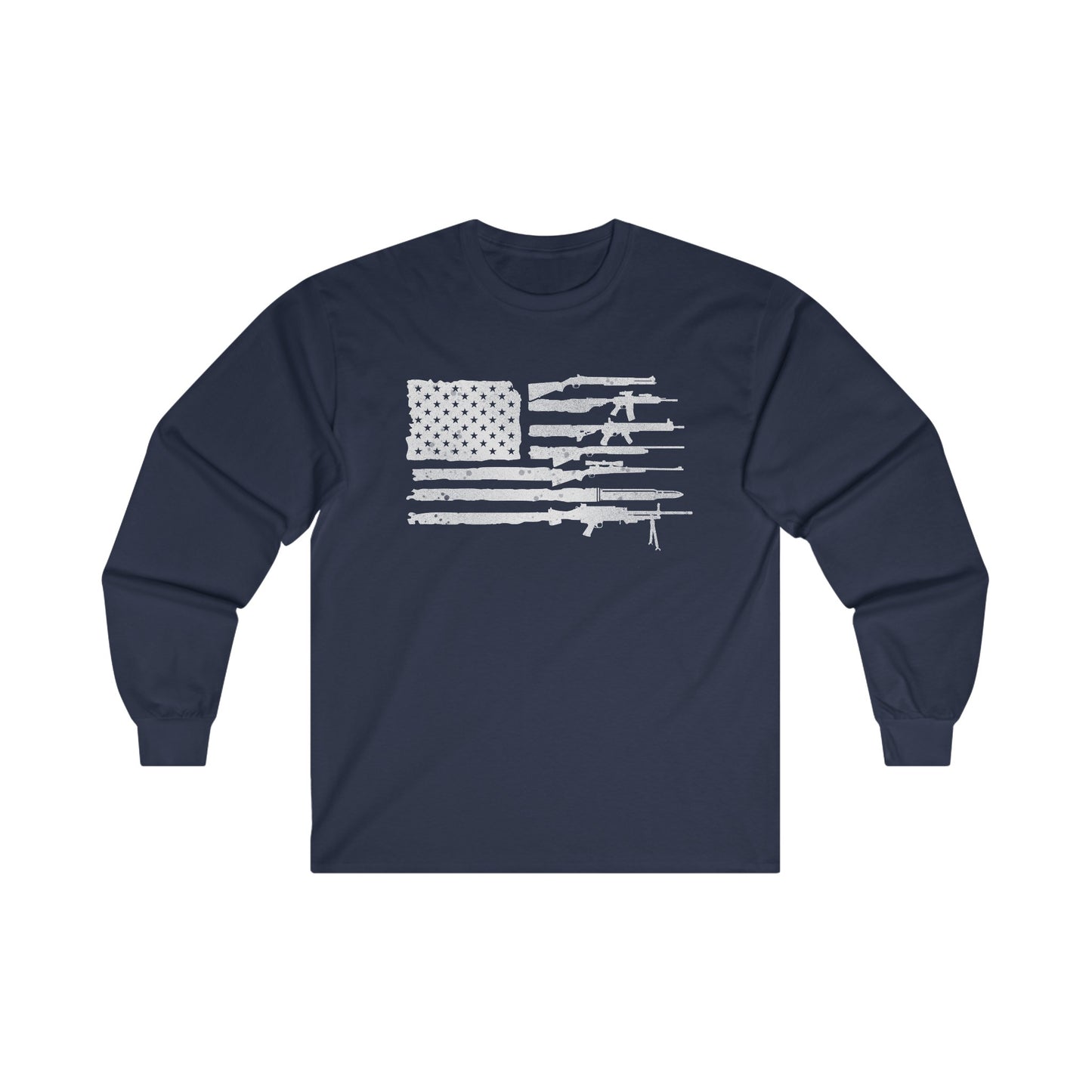 Flag of Guns, Black/White Unisex Ultra Cotton Long Sleeve Tee