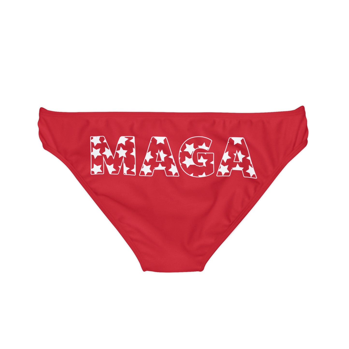 Red MAGA Loop Tie Side Bikini Bottom