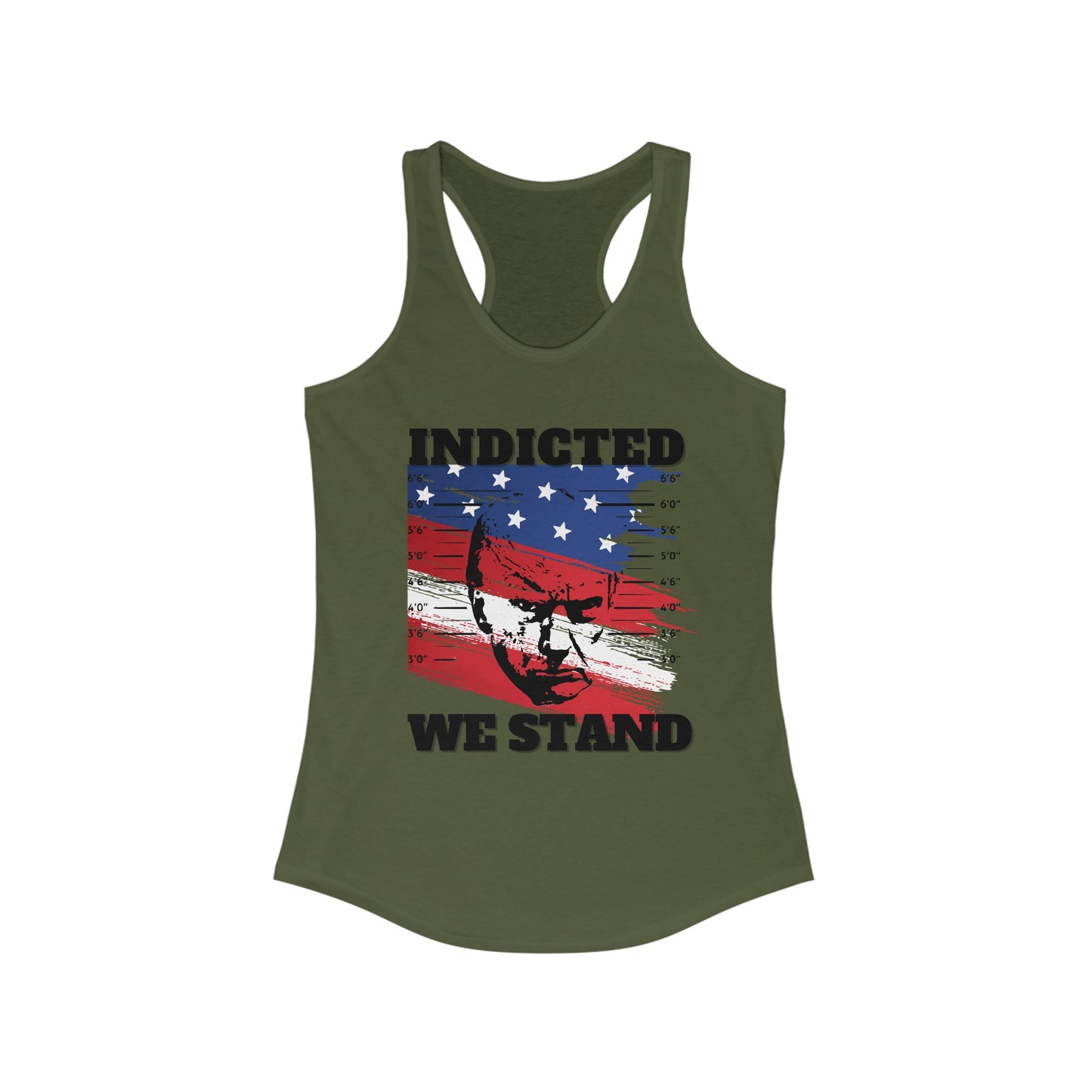 Trump Mugshot, Indicted We Stand Women's Ideal Racerback Tank