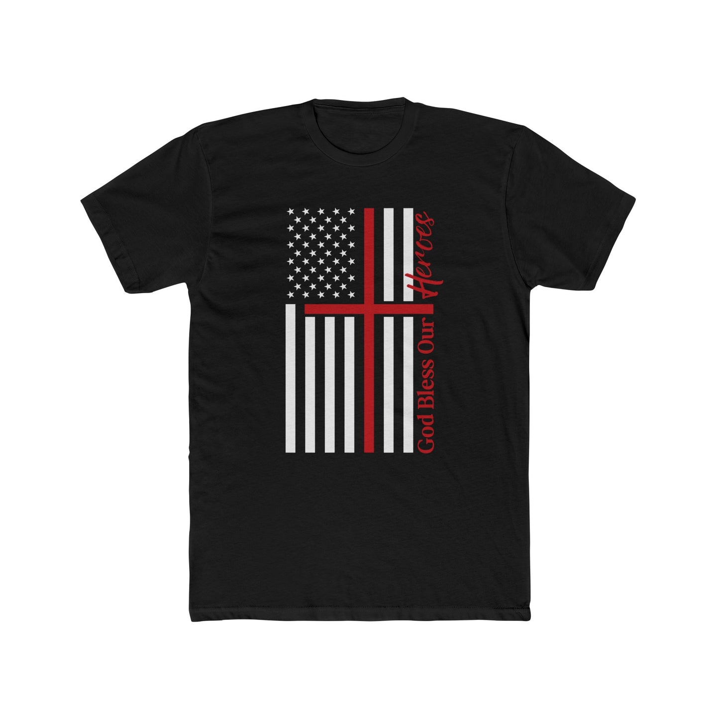 God Bless Our Firefighter Heroes Cotton Crew Tee