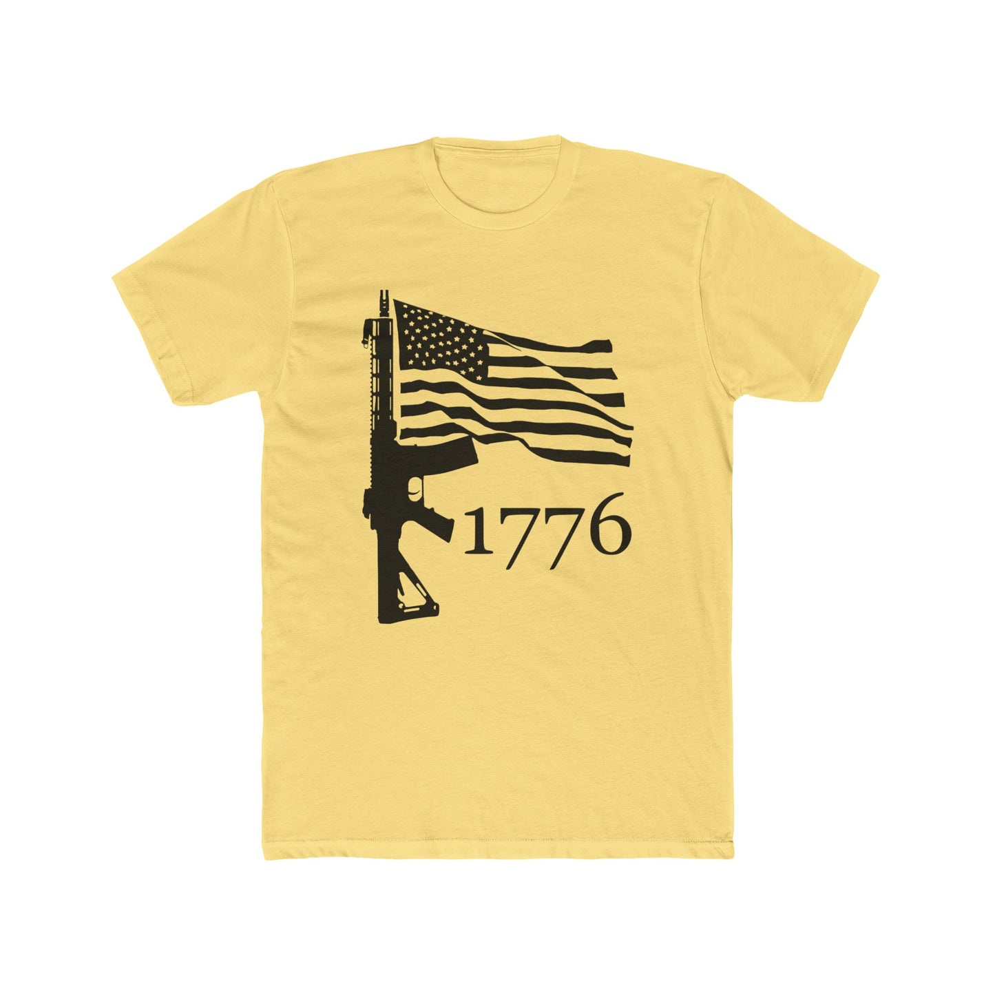 US Flag-Rifle-1776 Cotton Crew Tee