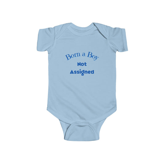 Born A Boy Infant Fine Jersey Bodysuit