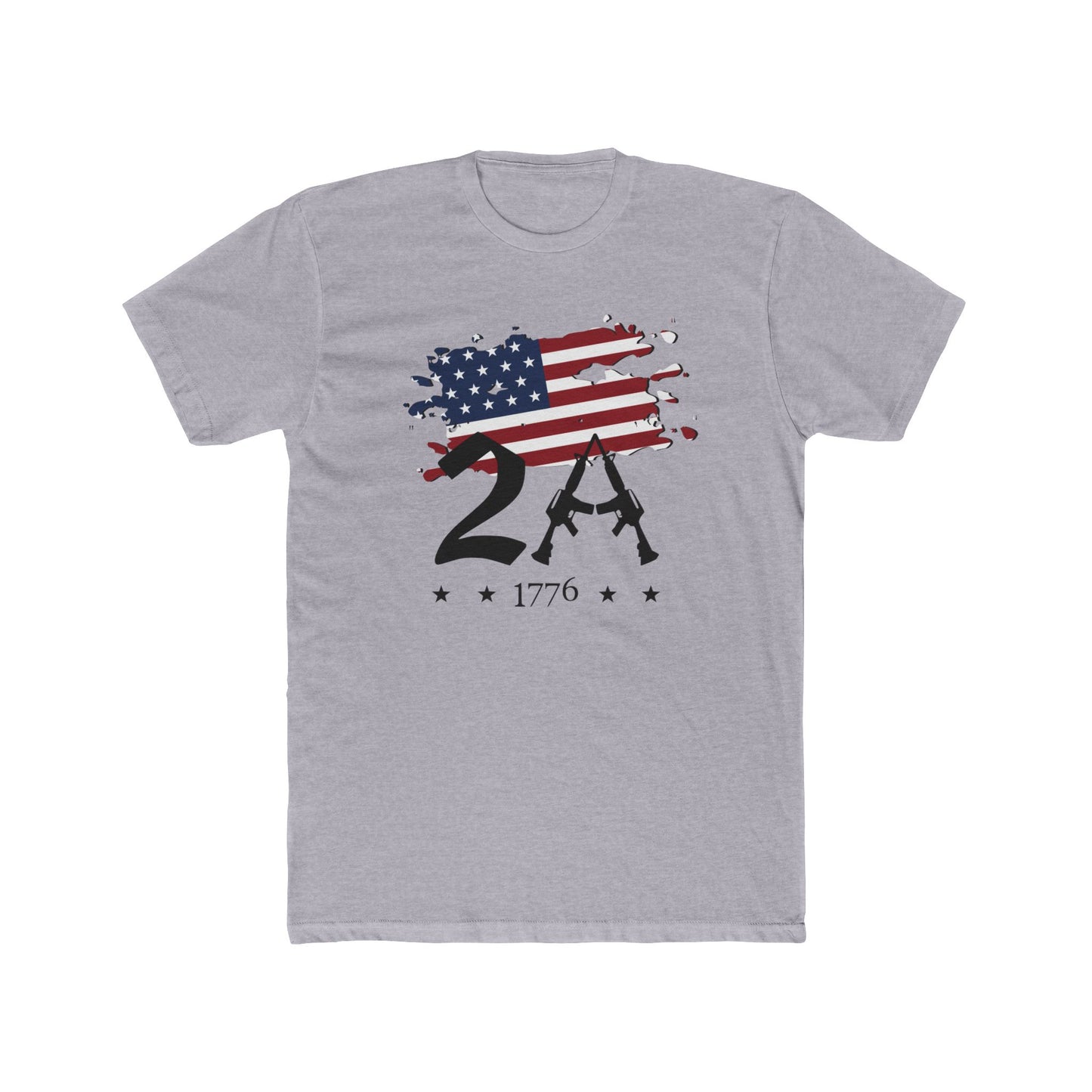 2A 2nd Amendment 1776 Cotton Crew Tee