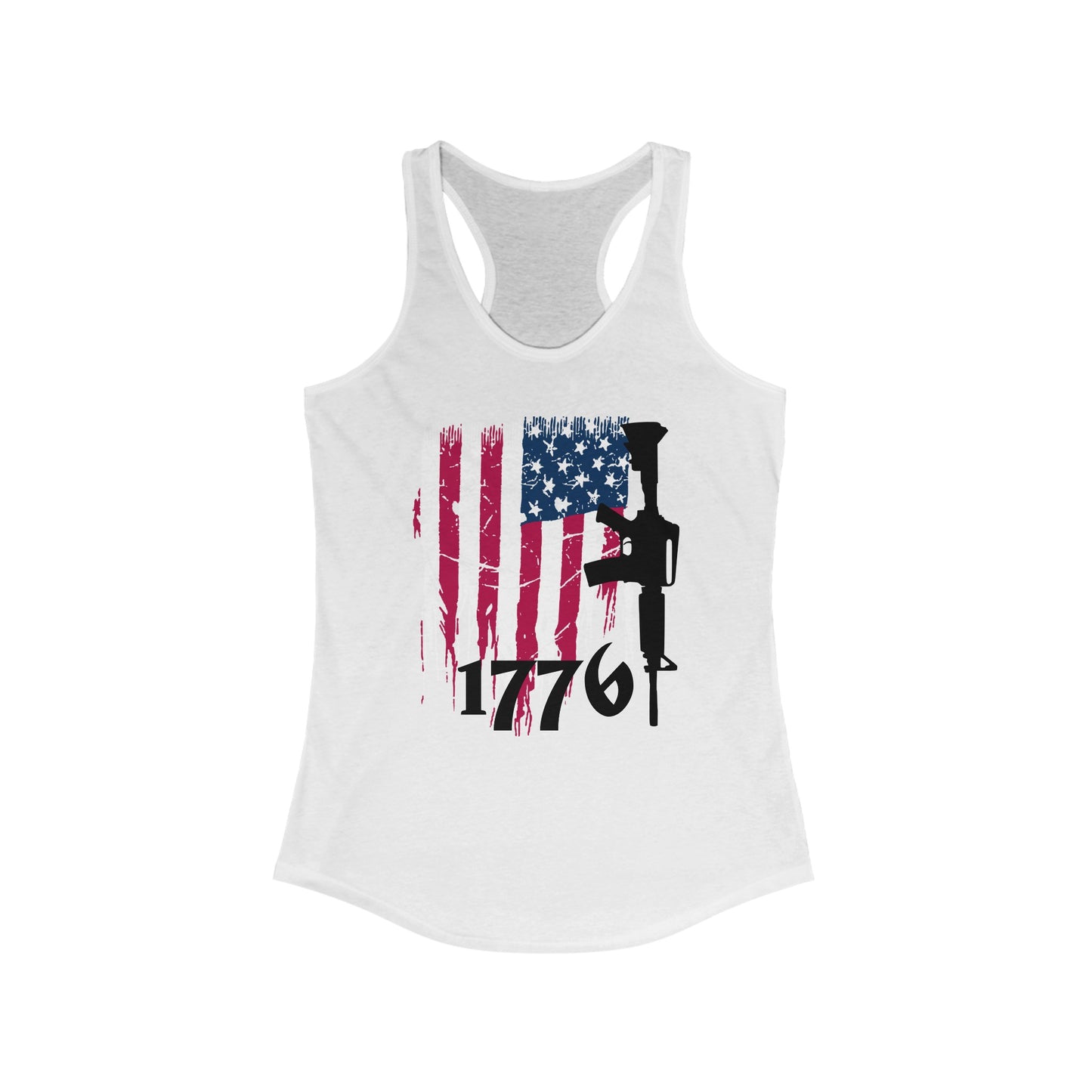 1776 US Flag Women's Ideal Racerback Tank