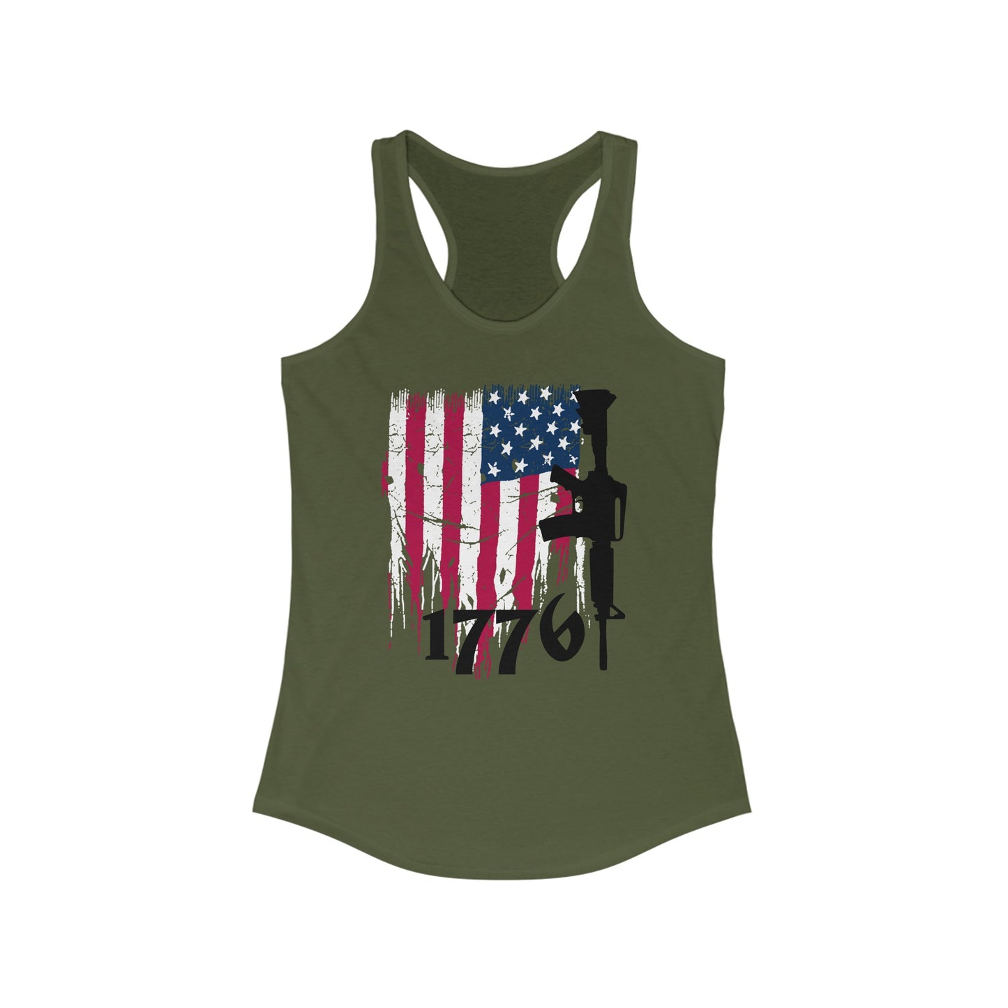 1776 US Flag Women's Ideal Racerback Tank