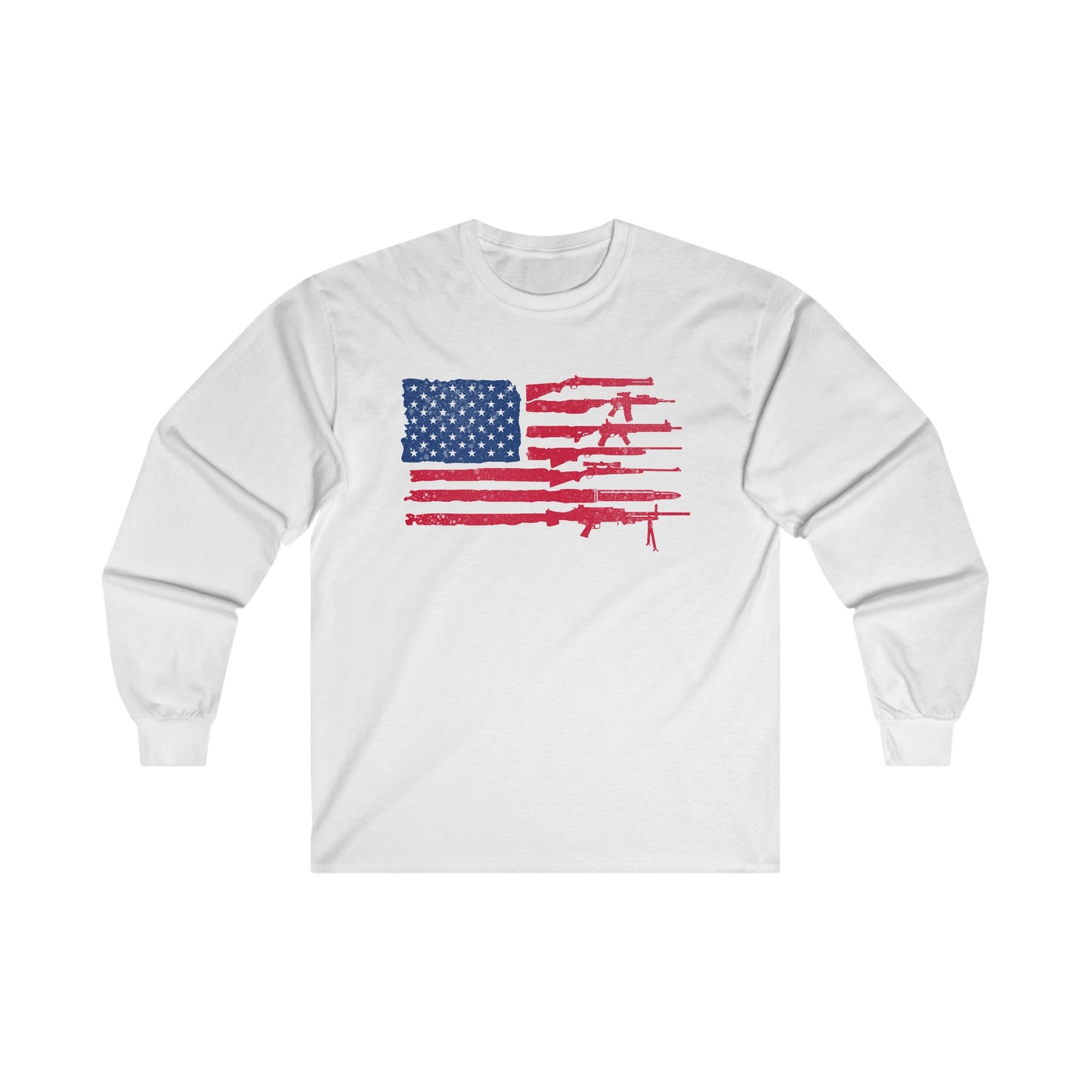 Flag of Guns, Red White & Blue Unisex Ultra Cotton Long Sleeve Tee