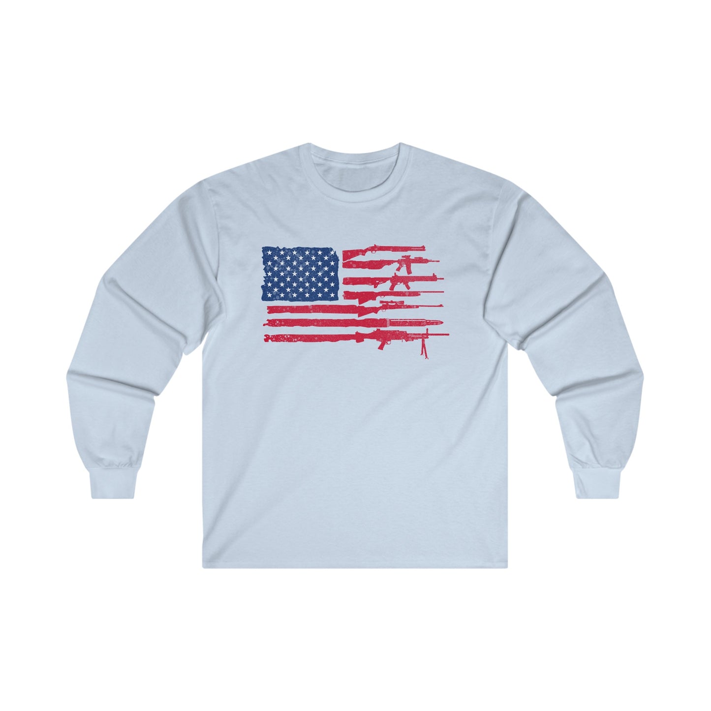 Flag of Guns, Red White & Blue Unisex Ultra Cotton Long Sleeve Tee