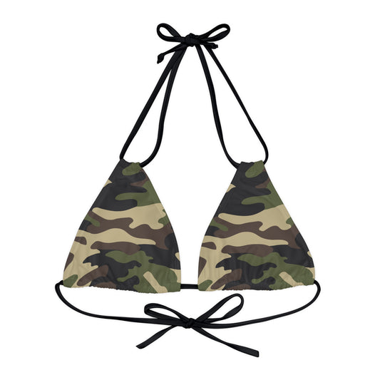 Camo Strappy Triangle Bikini Top