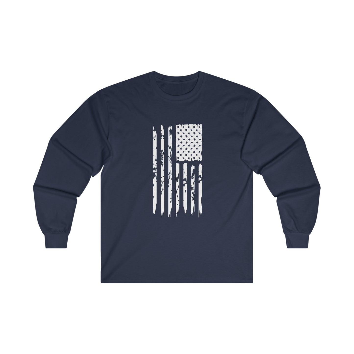 US Flag- Black/White Unisex Ultra Cotton Long Sleeve Tee