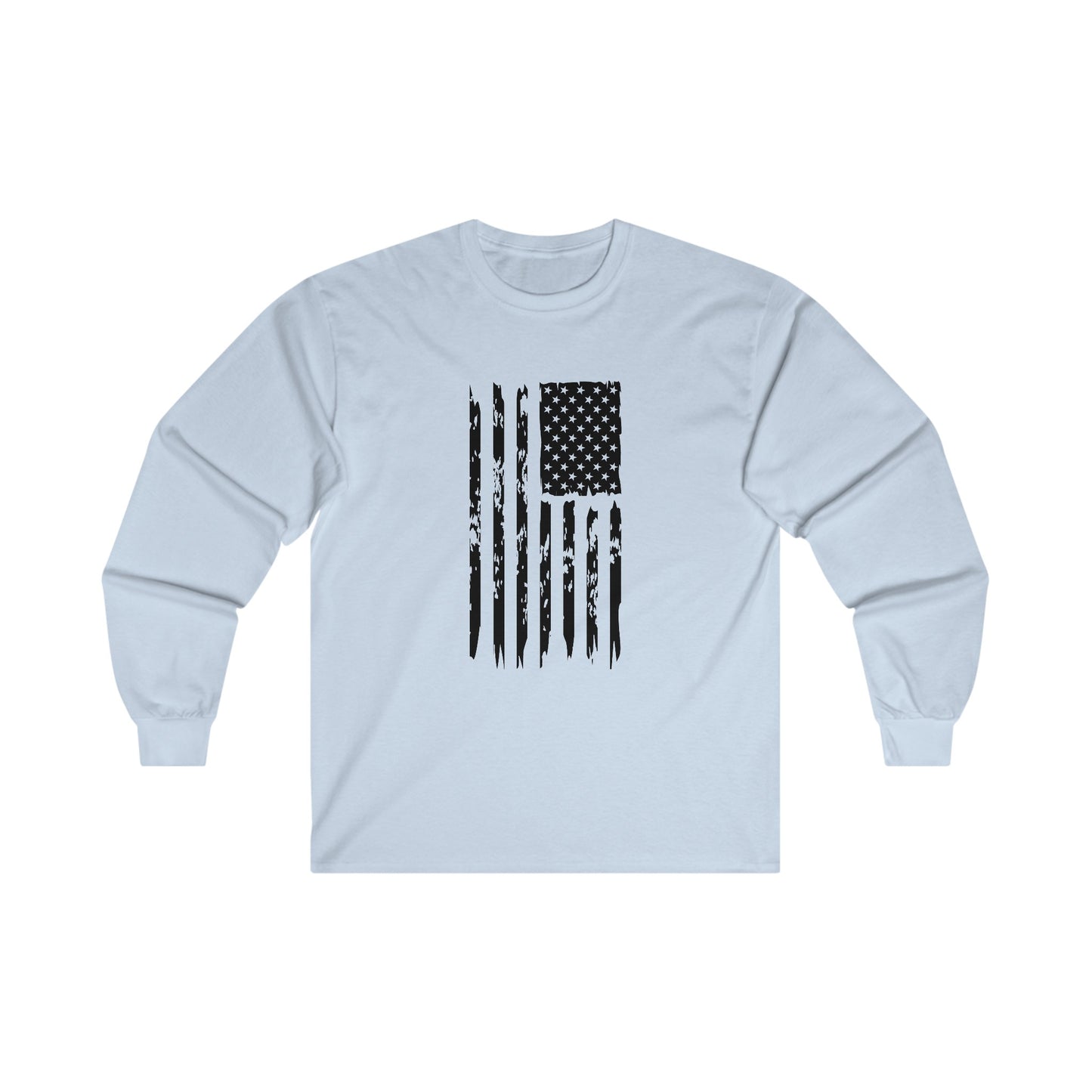 US Flag- Black/White Unisex Ultra Cotton Long Sleeve Tee